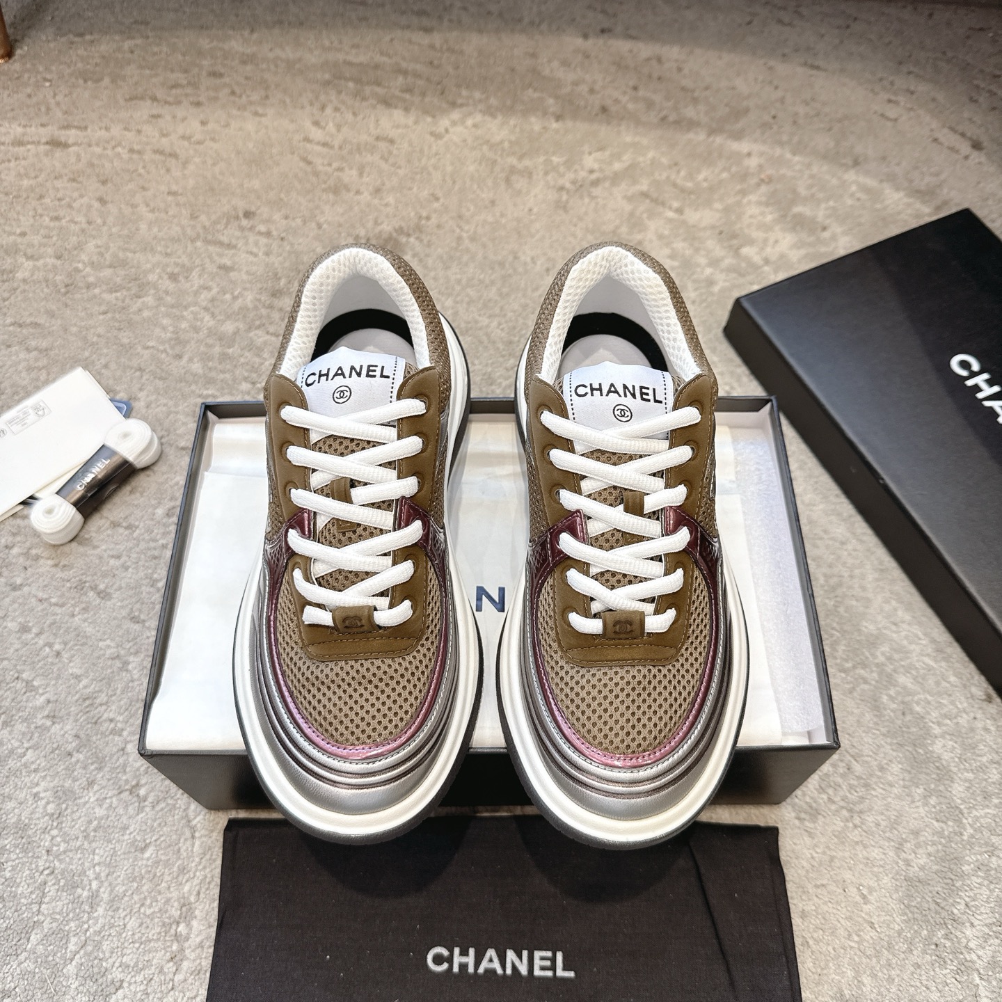 CHANEL vrijetijdsschoenen sneakers｜topklasse uit de boetiek｜meerdere ambachten + colorblock mix-and-match｜volnerf leer