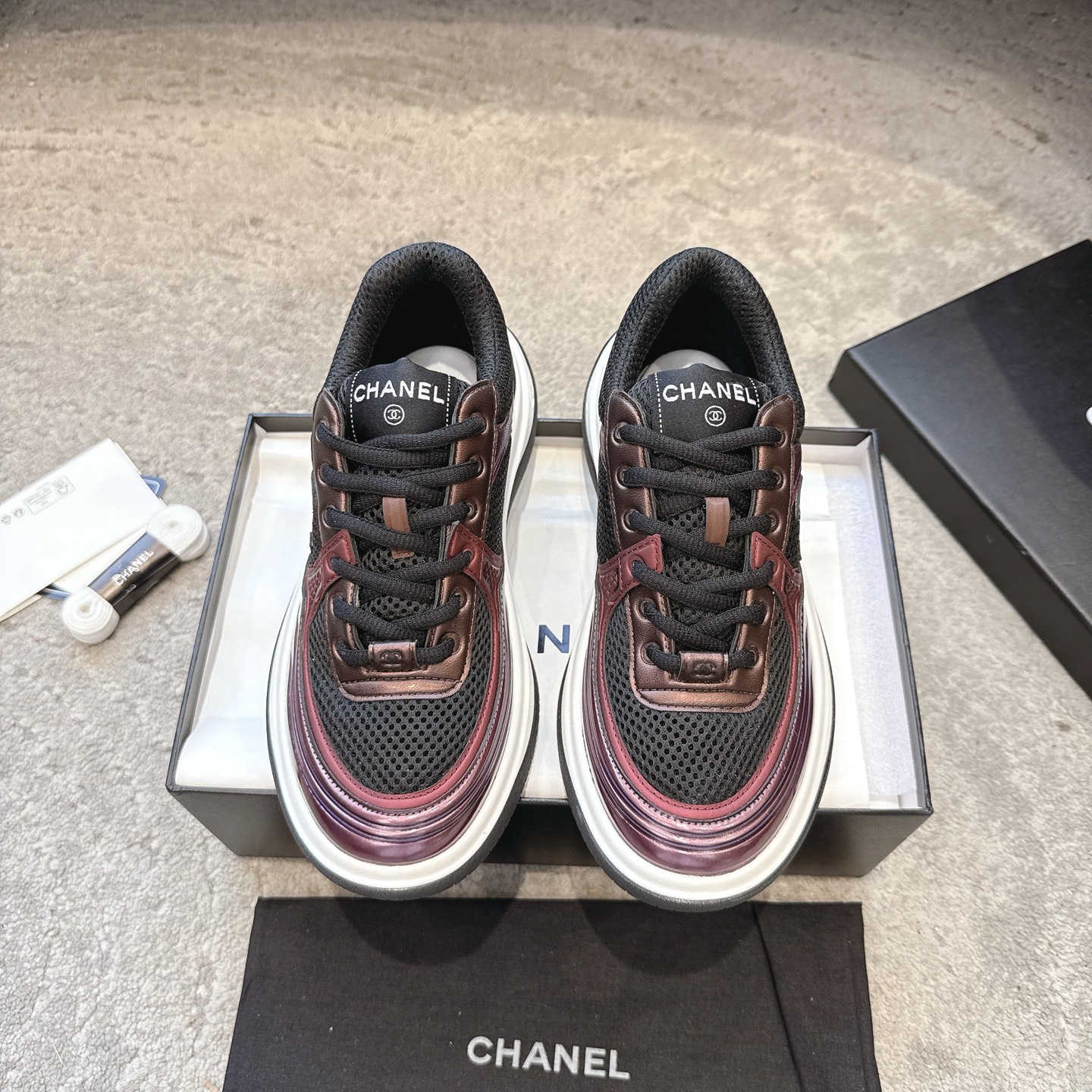 CHANEL vrijetijdsschoenen sneakers｜topklasse uit de boetiek｜meerdere technieken + colorblock mix-and-match｜volnerf leer