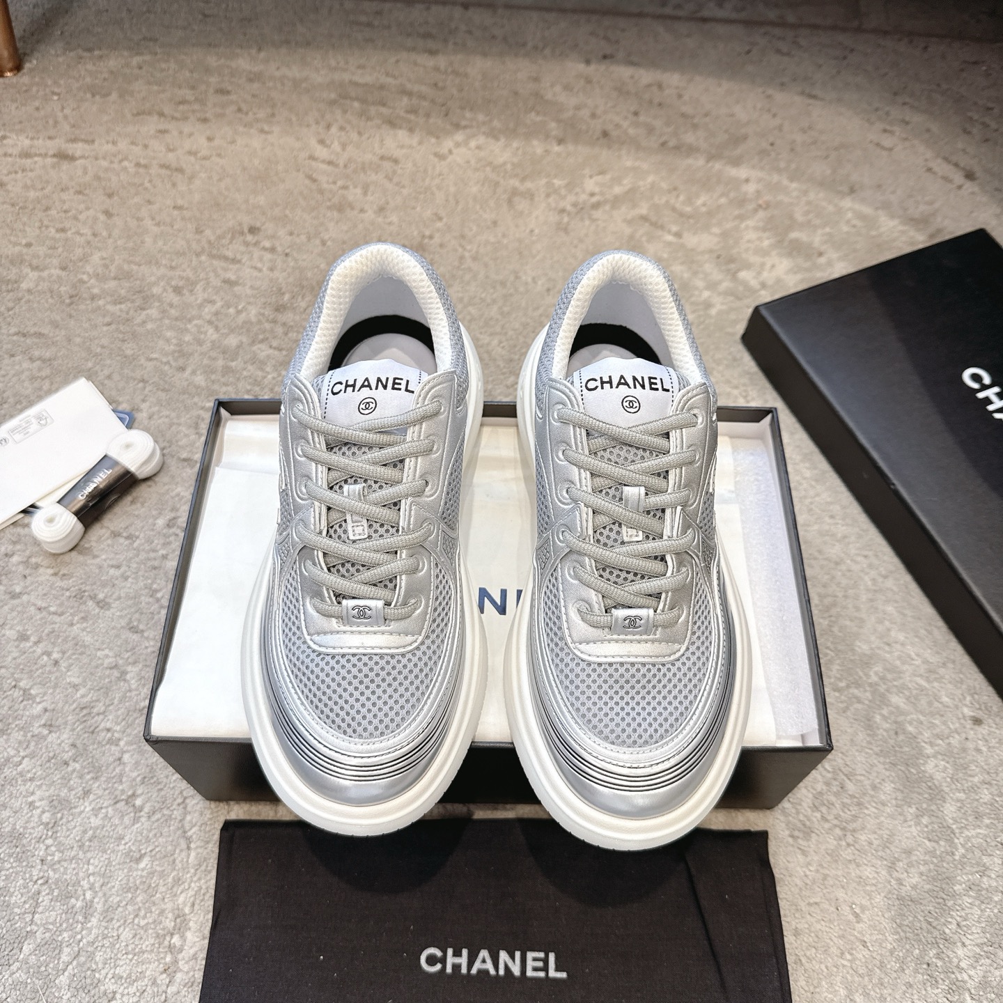 CHANEL vrijetijdsschoenen sneakers｜topklasse boetiek｜meerdere ambachten + colorblock mix-and-match｜volnerf leer