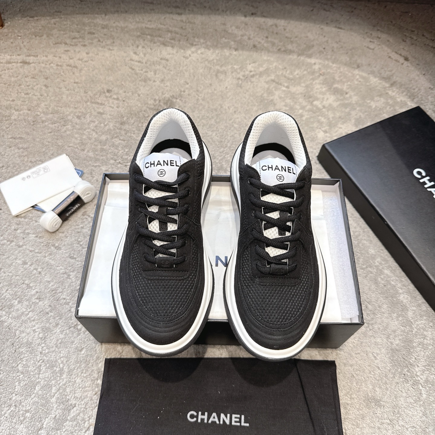 CHANEL vrijetijdsschoenen sneakers｜topklasse uit de boetiek｜meerdere technieken + colorblock mix-and-match｜volnerf rundsleer