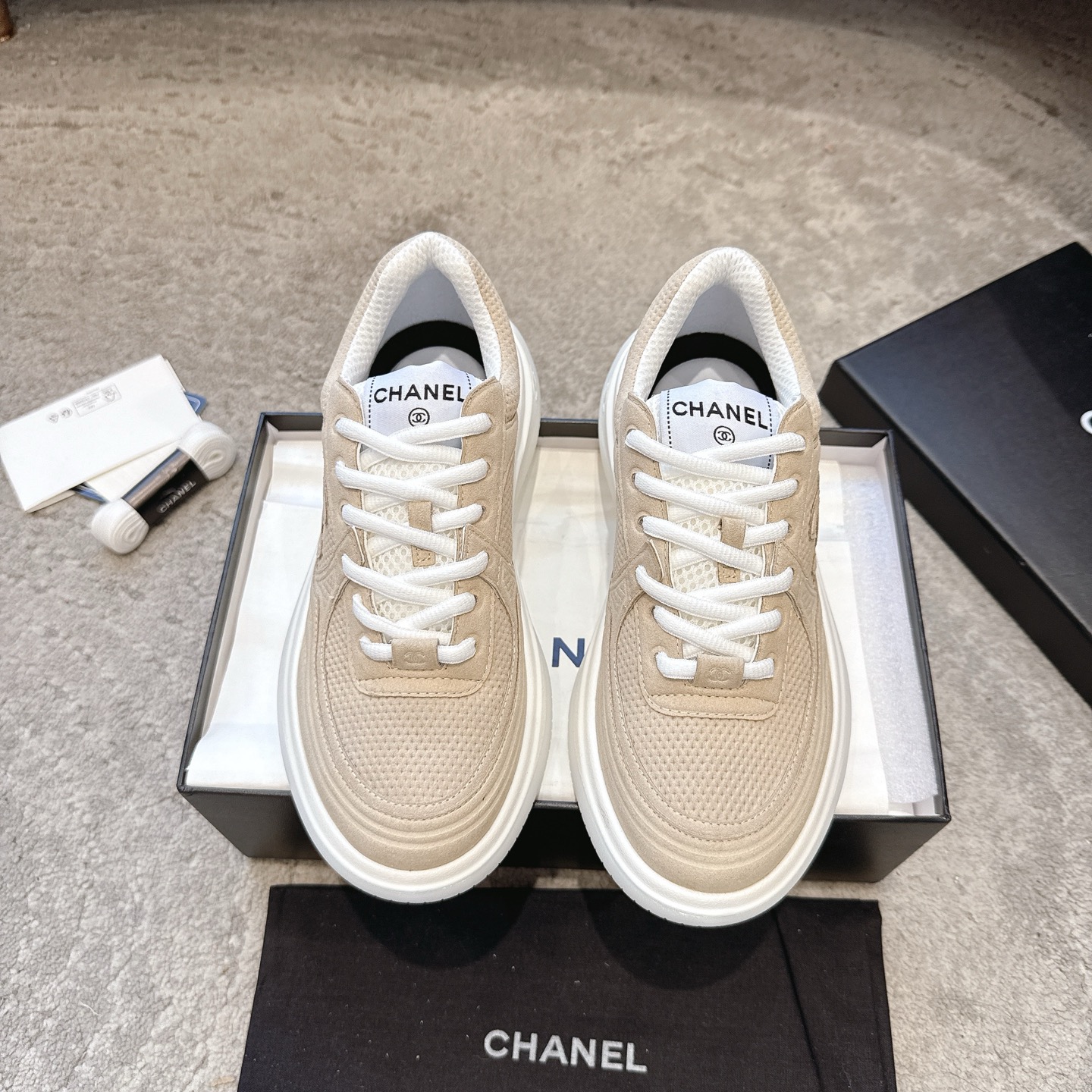 CHANEL vrijetijdsschoenen sneakers｜topklasse uit de boetiek｜meerdere ambachten + colorblock mix & match｜volnerf leer