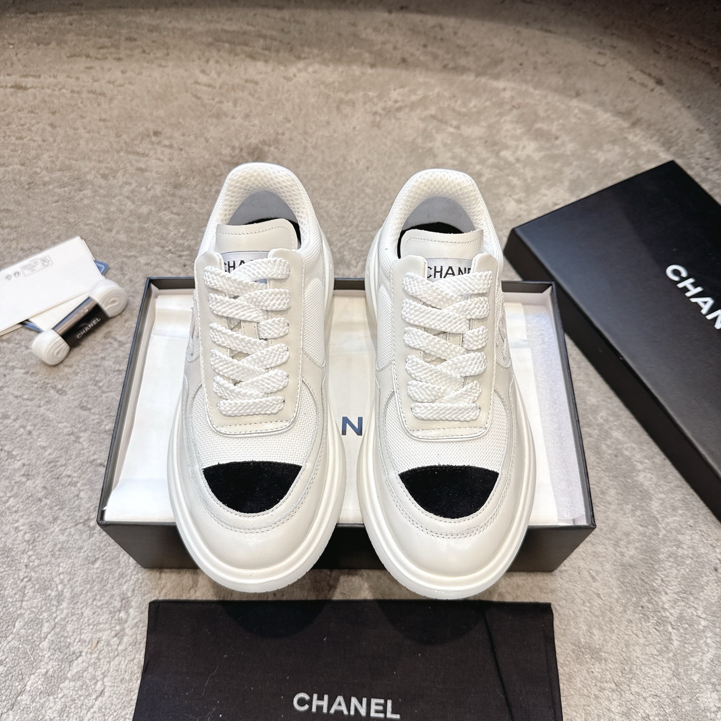 CHANEL vrijetijdsschoenen sneakers｜Topklasse uit de boetiek｜Meerdere technieken + colorblock mix & match｜Volnerf rundsleer
