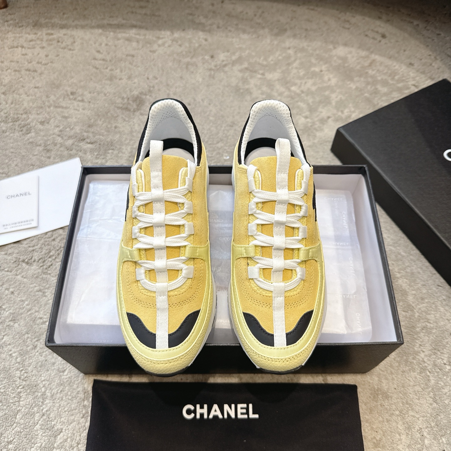 CHANEL Casual Shoes Sneakers | Top Boutique Quality | Multi-craft + Color-block Mix | Top-grain Leather