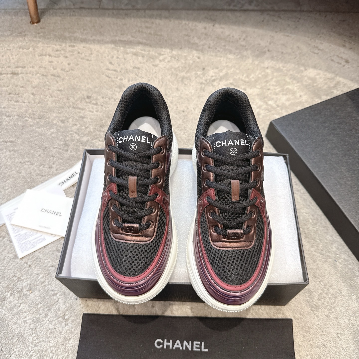 CHANEL vrijetijdsschoenen sneakers｜topklasse uit de boetiek｜meerdere technieken + colorblock mix-and-match｜volnerf leer