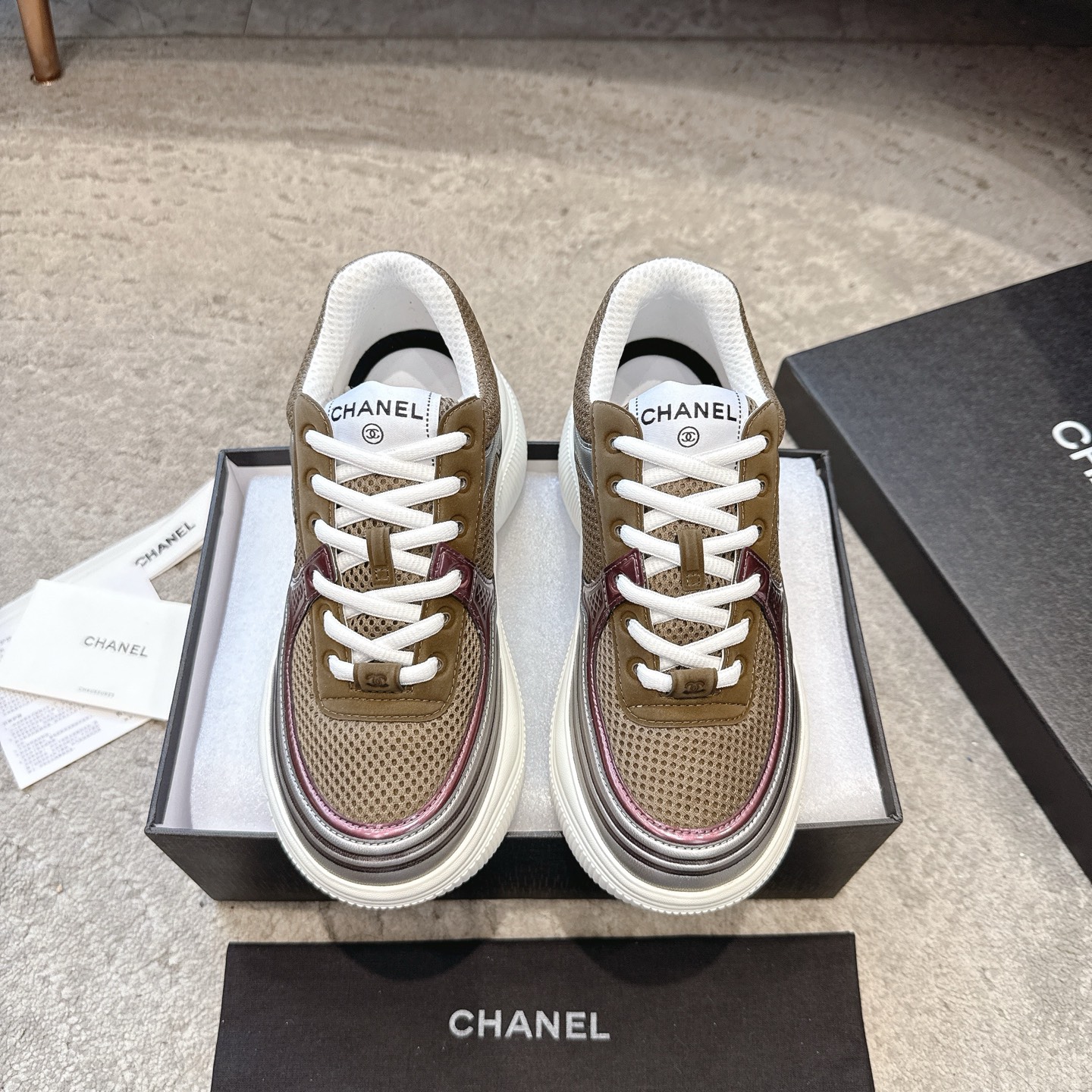 CHANEL vrijetijdsschoenen sneakers｜topklasse uit de boetiek｜meerdere ambachten + colorblock mix & match｜volnerf rundsleer