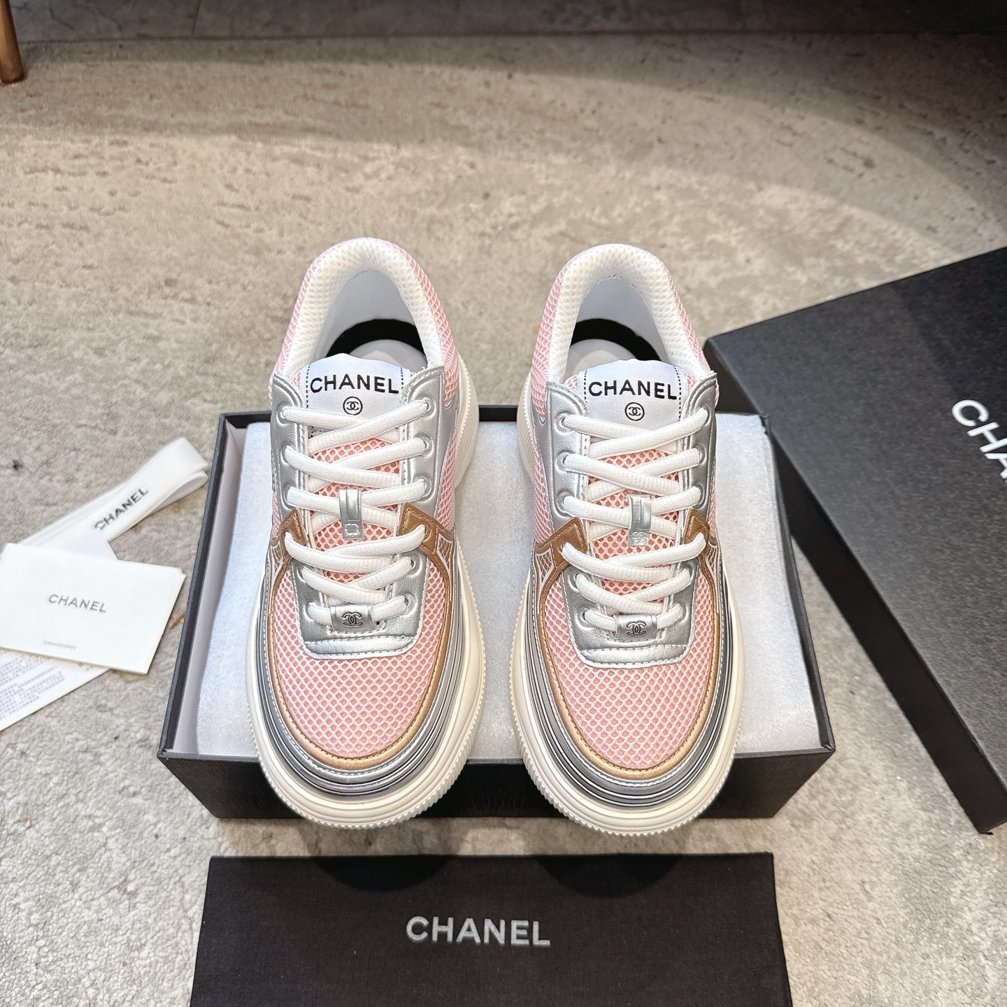 CHANEL vrijetijdsschoenen sneakers｜topklasse uit de boetiek｜meerdere ambachten + colorblock mix & match｜volnerf leer