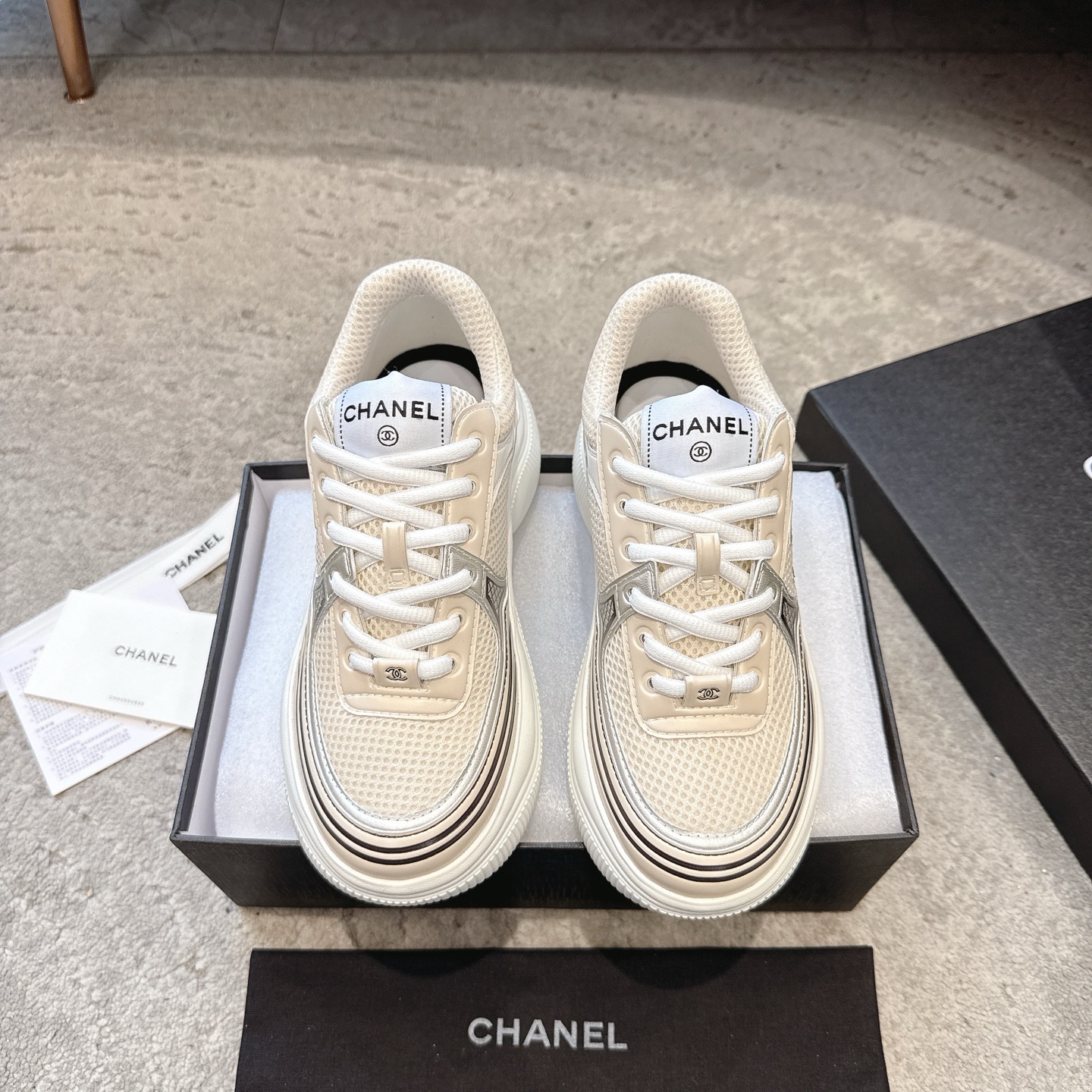 CHANEL vrijetijdsschoenen sneakers｜topklasse uit de boetiek｜meerdere ambachten + colorblock mix-and-match｜volnerf rundsleer