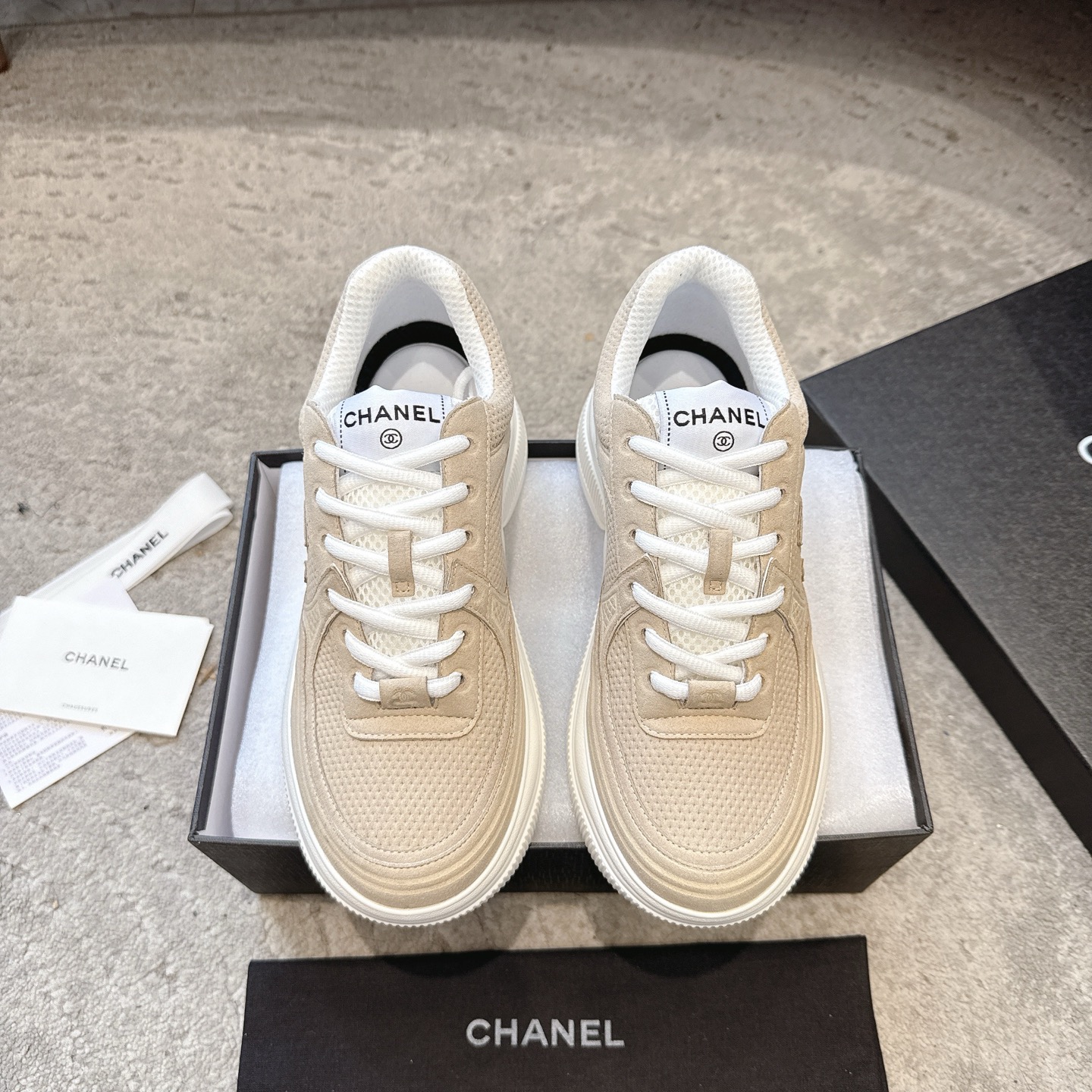 CHANEL vrijetijdsschoenen sneakers｜topklasse uit de boetiek｜meerdere ambachten + colorblock mix-and-match｜volnerf rundsleer