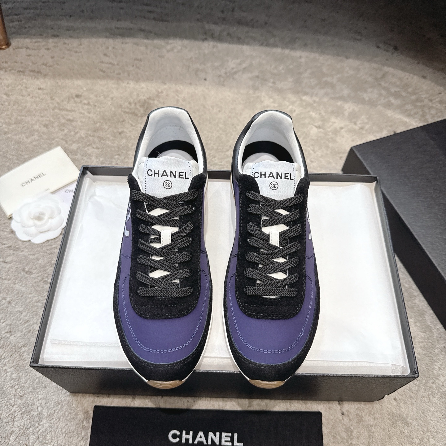 CHANEL кроссовки кежуальные｜люкс бутика｜многослойная отделка + контрастные сочетания｜натуральная кожа