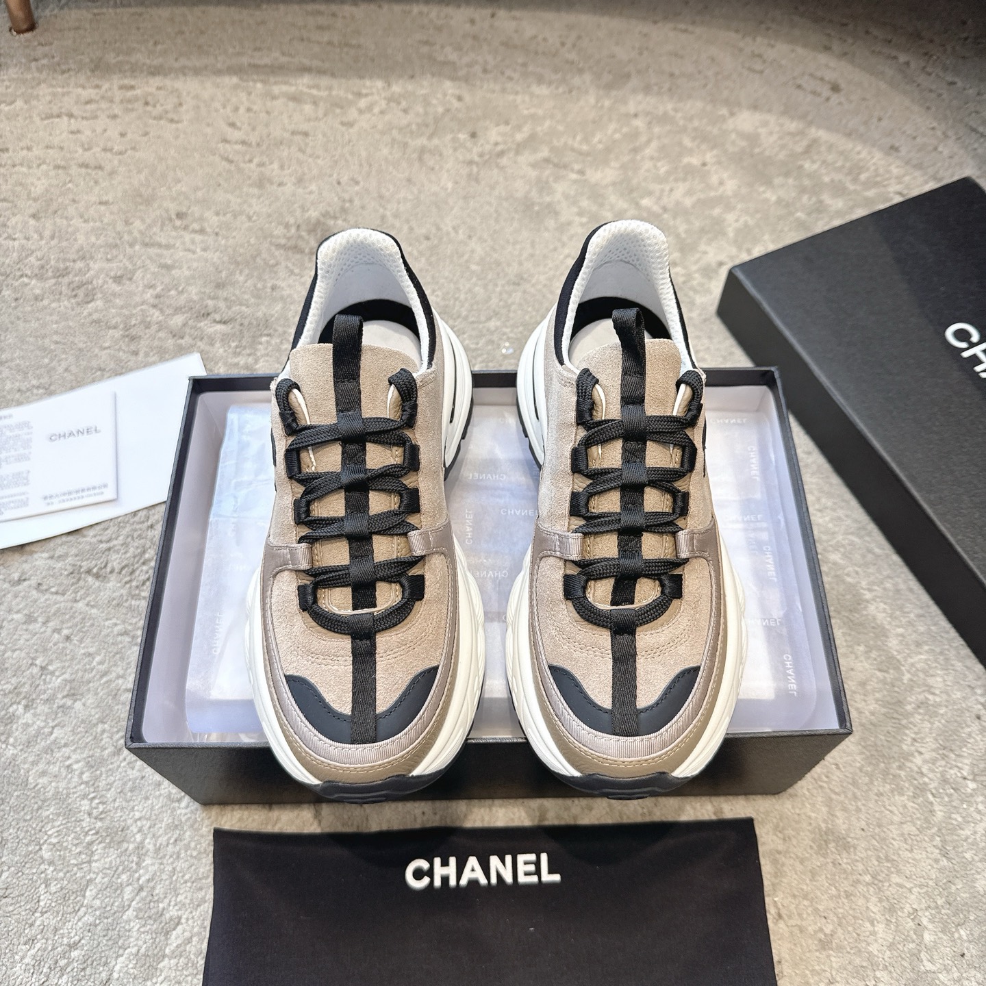CHANEL vrijetijdsschoenen sneakers｜topklasse boetiek｜meerdere ambachten + colorblock mix-and-match｜volnerf leer