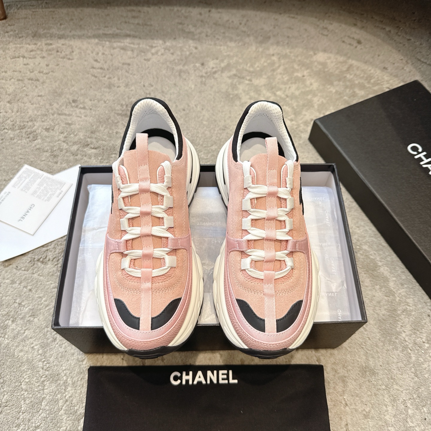 CHANEL vrijetijdsschoenen sneakers｜topklasse boutique｜meerdere ambachten + colorblock mix-and-match｜volnerf leer