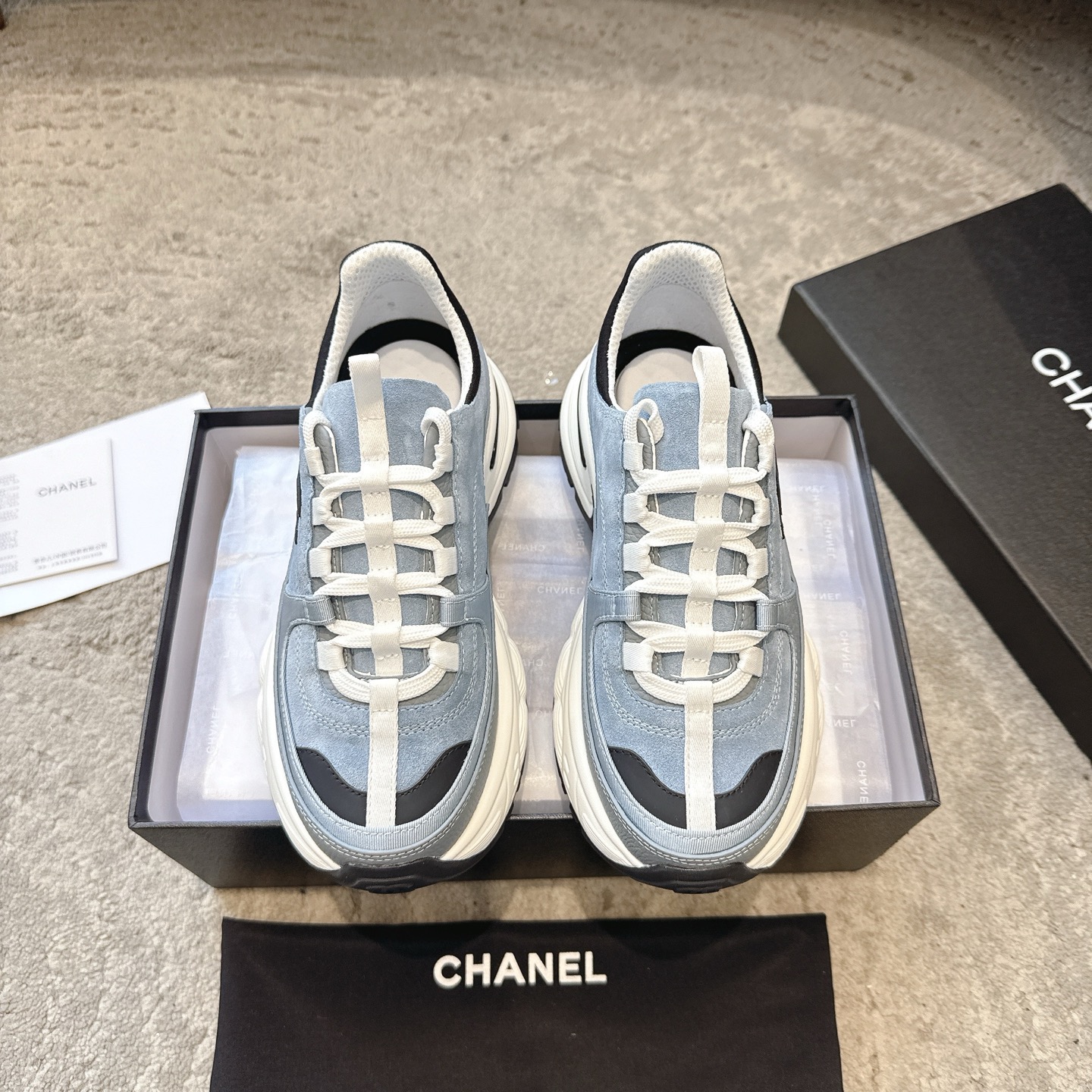 CHANEL vrijetijdsschoenen sneakers｜topklasse uit de boetiek｜meerdere ambachten + colorblock mix-and-match｜volnerf leer