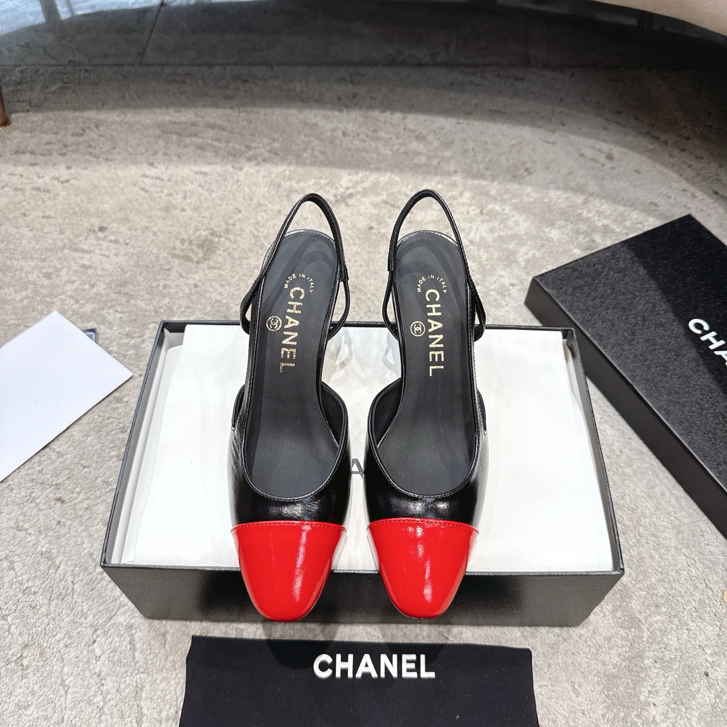 CHANEL トップクラス カウンター級 Sling-back オーダーメイド 白百合同款 混種シープスキン+グリッター切替