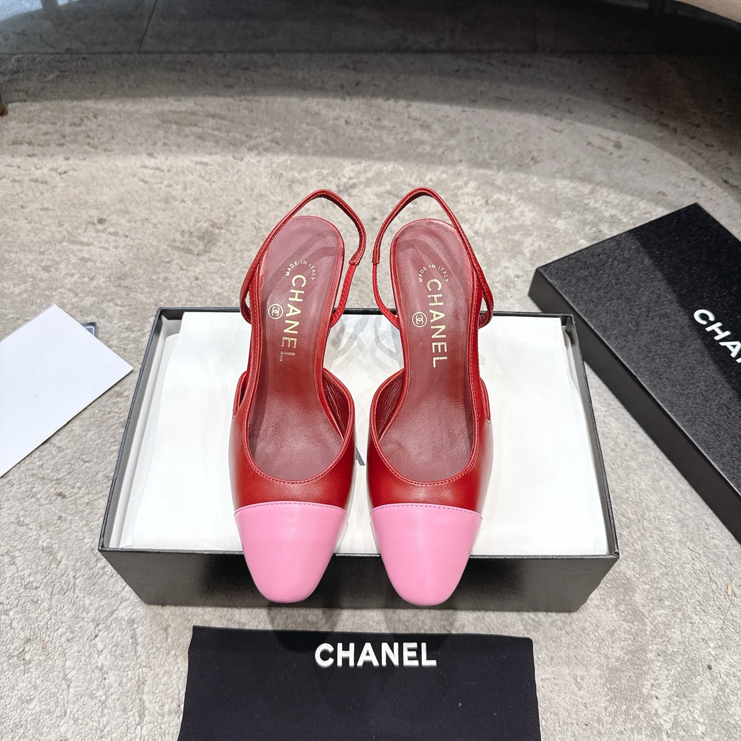 CHANEL トップクラス カウンター級 Sling-back カスタム 白百合同款 混種羊皮+グリッター切替