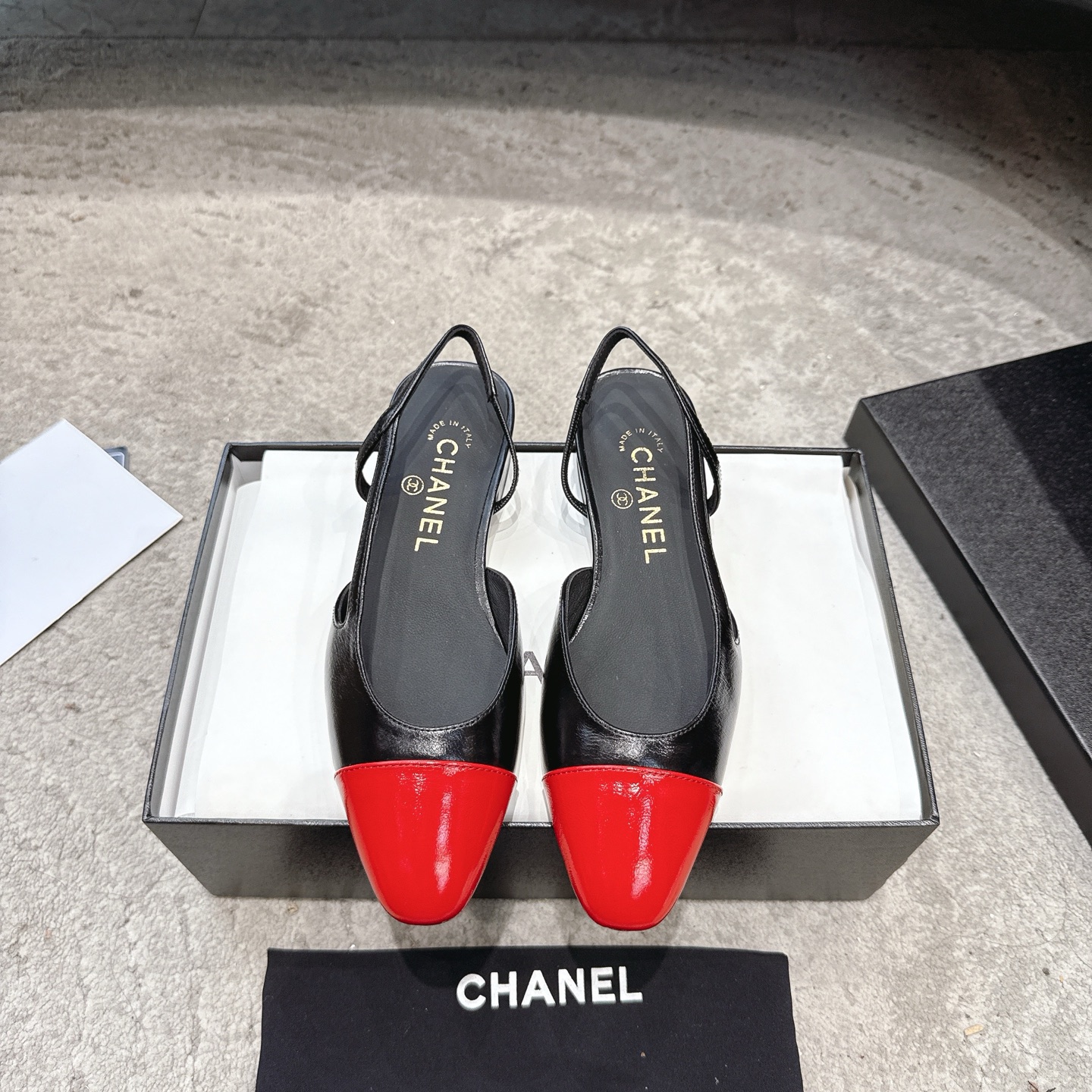 CHANEL Sling-back sur mesure de niveau boutique haut de gamme, même modèle que Bai Baihe, agneau mixte + assemblage glitter