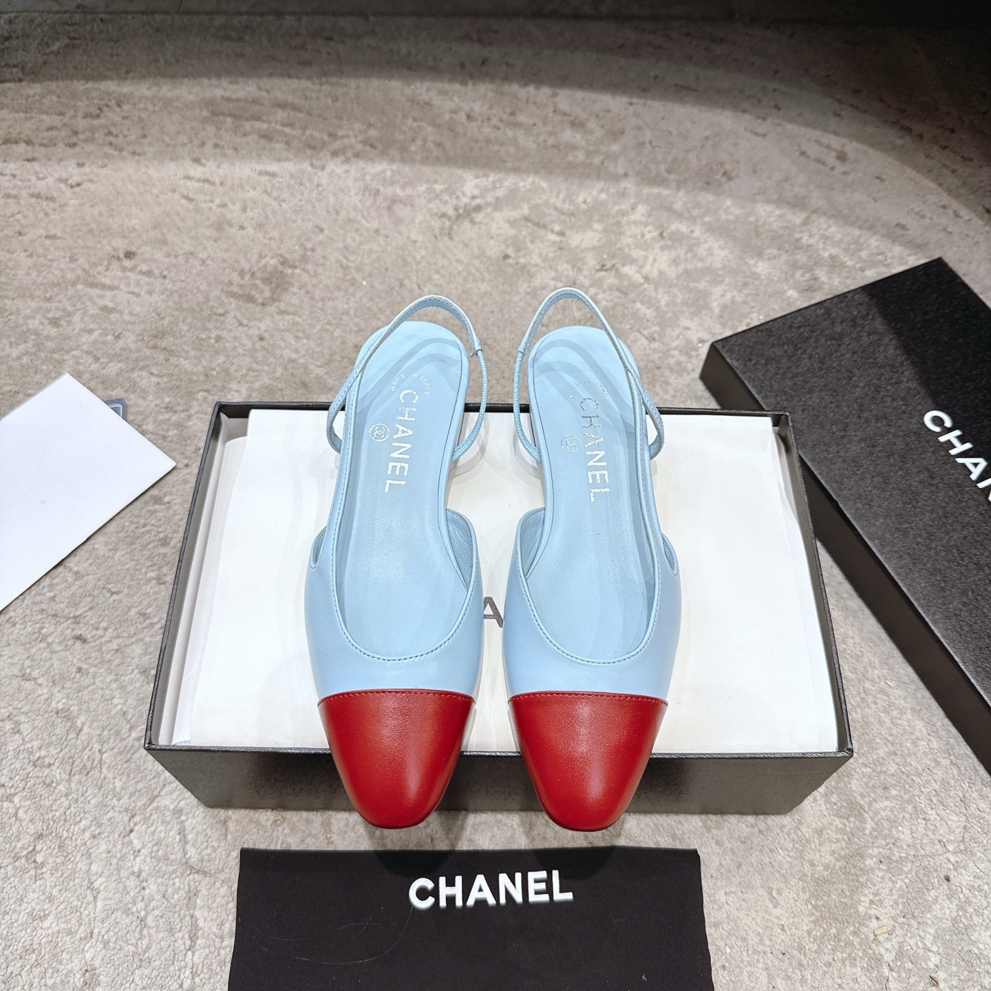 CHANEL топ-узроўню ўнівермага Sling-back на заказ, як у Белай лілеі, мяшаная авечая скура + глітэр