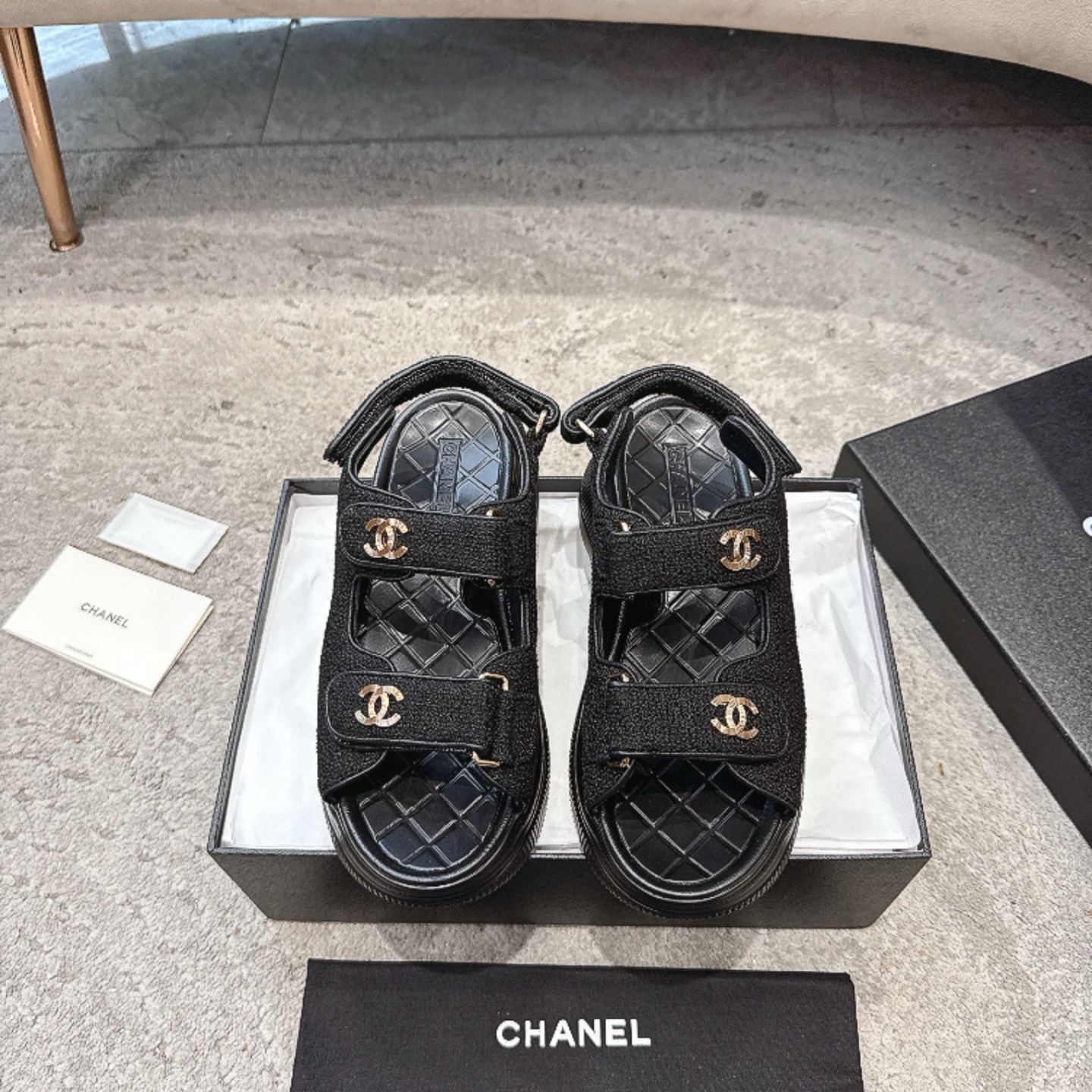 CHANEL Sandals Cowhide Flattering for Fair Skin Elegant Style