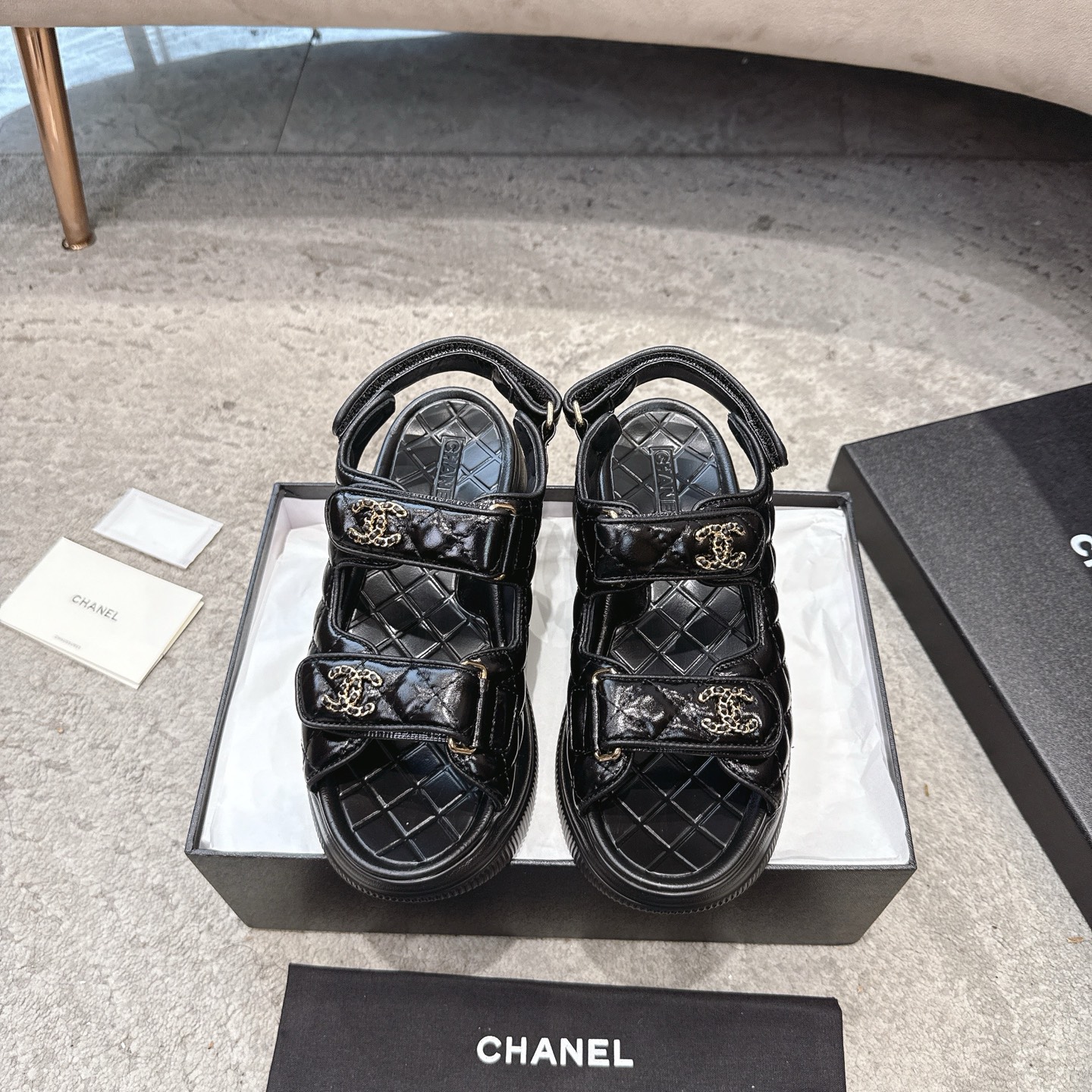 CHANEL Sandals Cowhide Flattering for Fair Skin Elegant Style