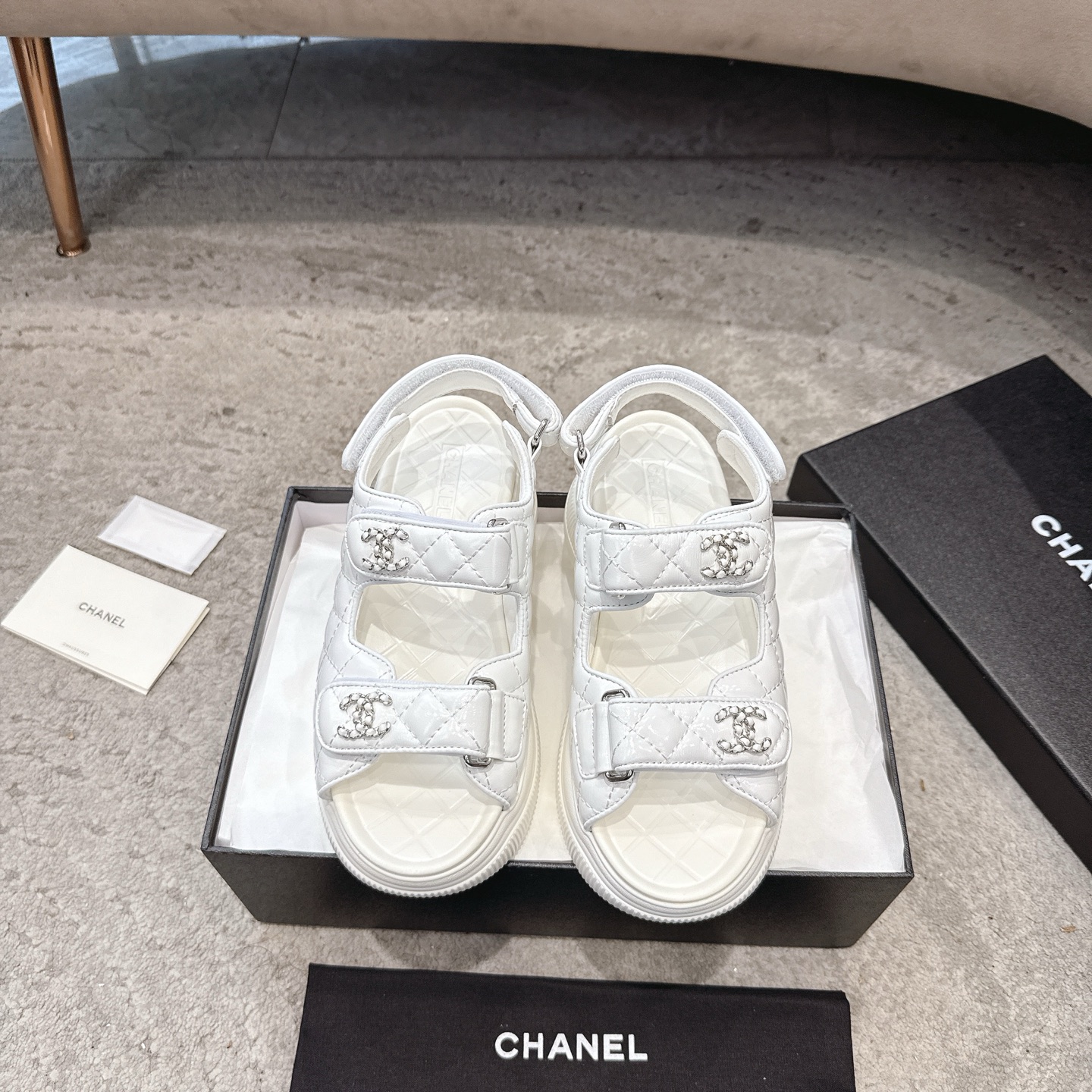 CHANEL Sandals Cowhide Flattering for Fair Skin Elegant Style