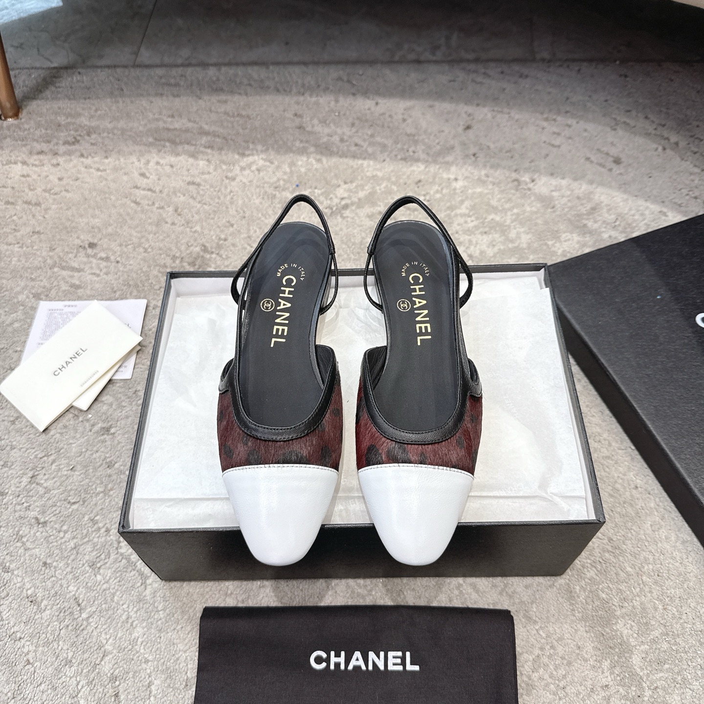 CHANEL топ-узроўню ўнівермага Sling-back на заказ, як у Белай лілеі, мяшаная авечая скура + глітэр