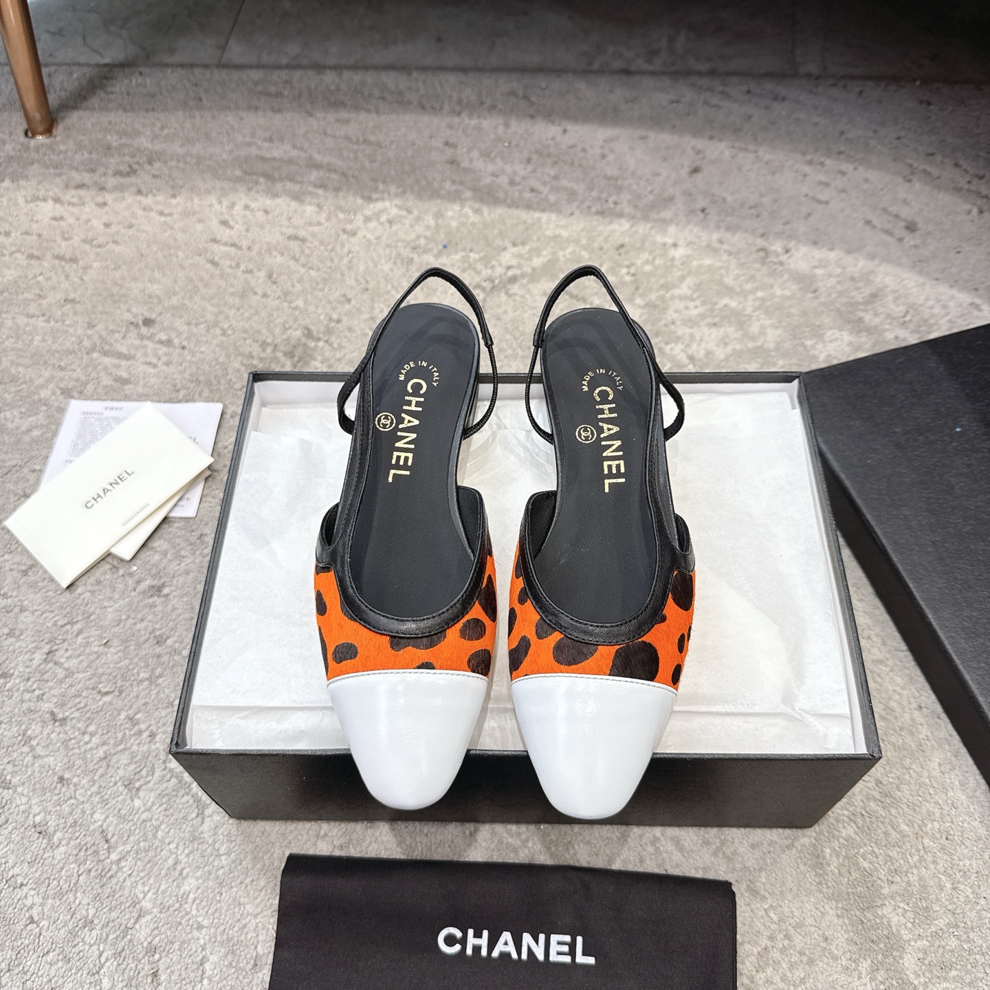 CHANEL топ-узроўню ўнівермага Sling-back на заказ, як у Белай лілеі, мяшаная авечая скура + глітэр