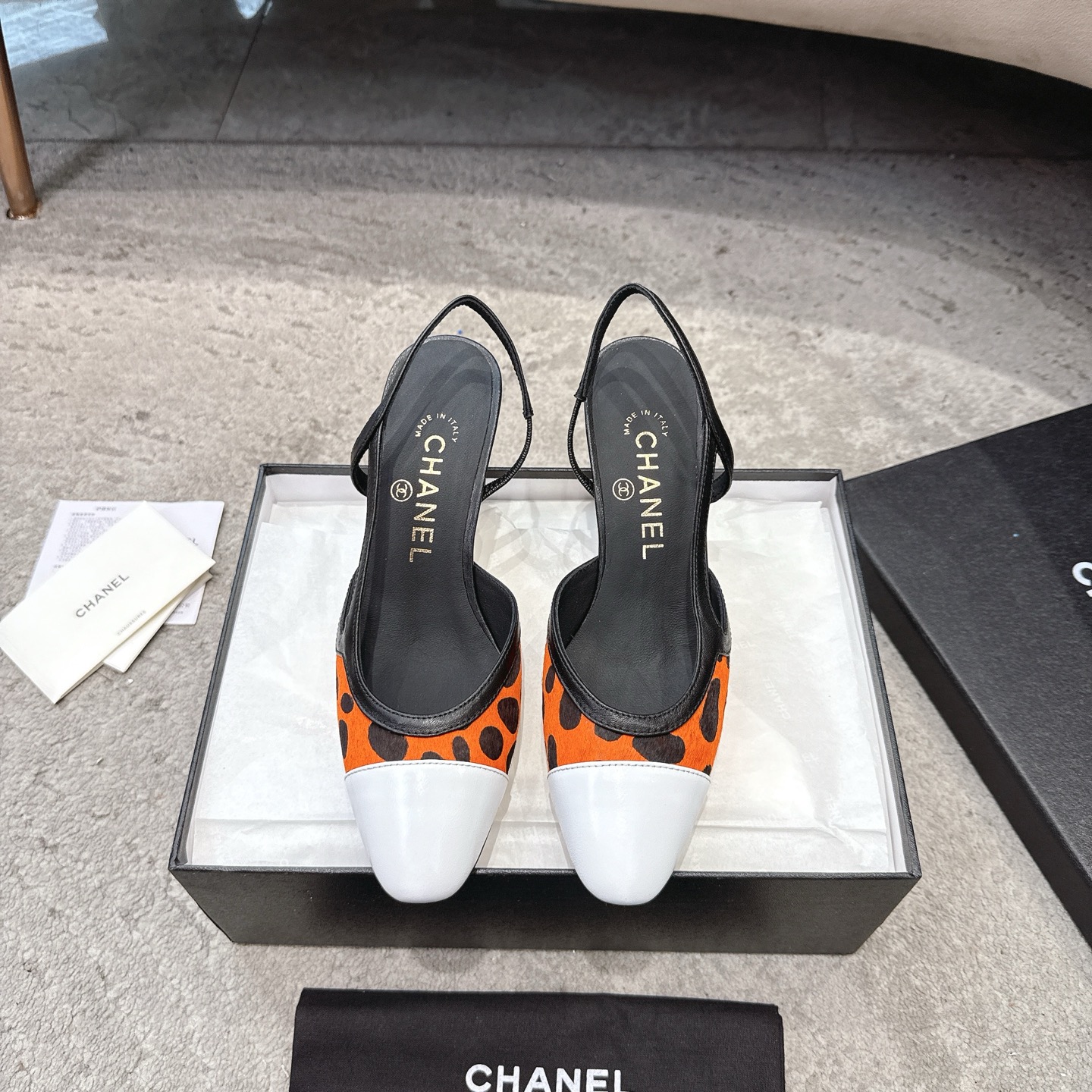 CHANEL топ-узроўню ўнівермага Sling-back на заказ, як у Белай лілеі, мяшаная авечая скура + глітэр
