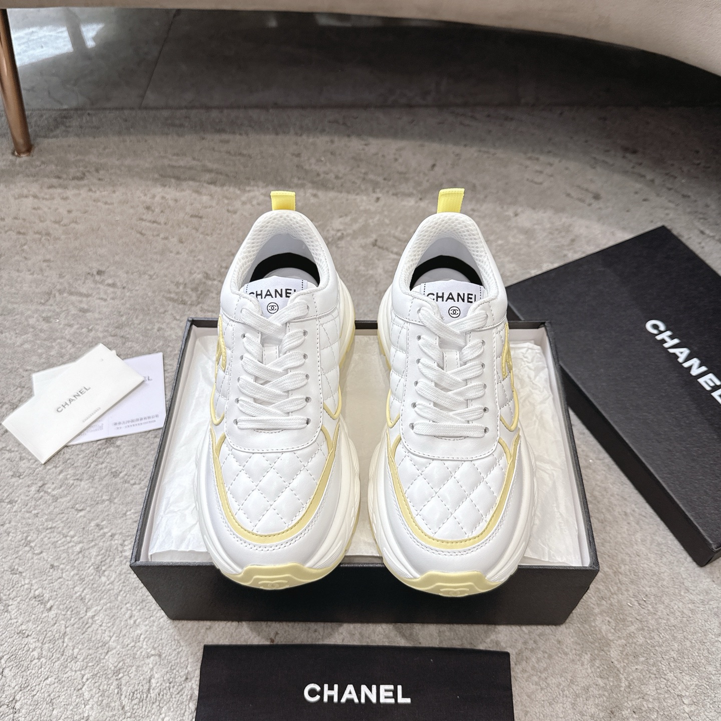 CHANEL кроссовки кежуальные｜люкс бутика｜многослойная отделка + контрастные сочетания｜натуральная кожа