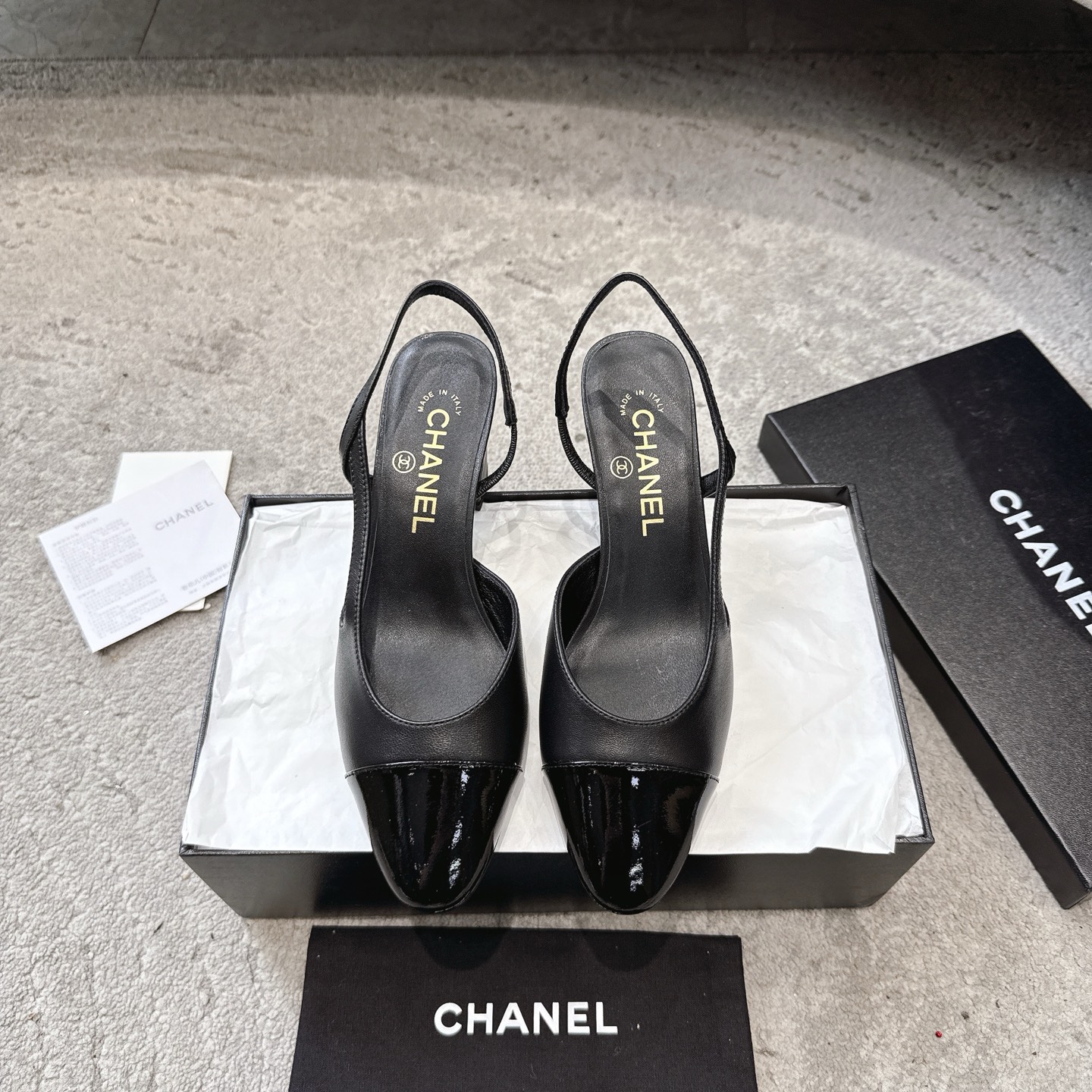 CHANEL トップクラス カウンター級 Sling-back オーダーメイド 白百合同款 混種シープスキン+グリッター切替