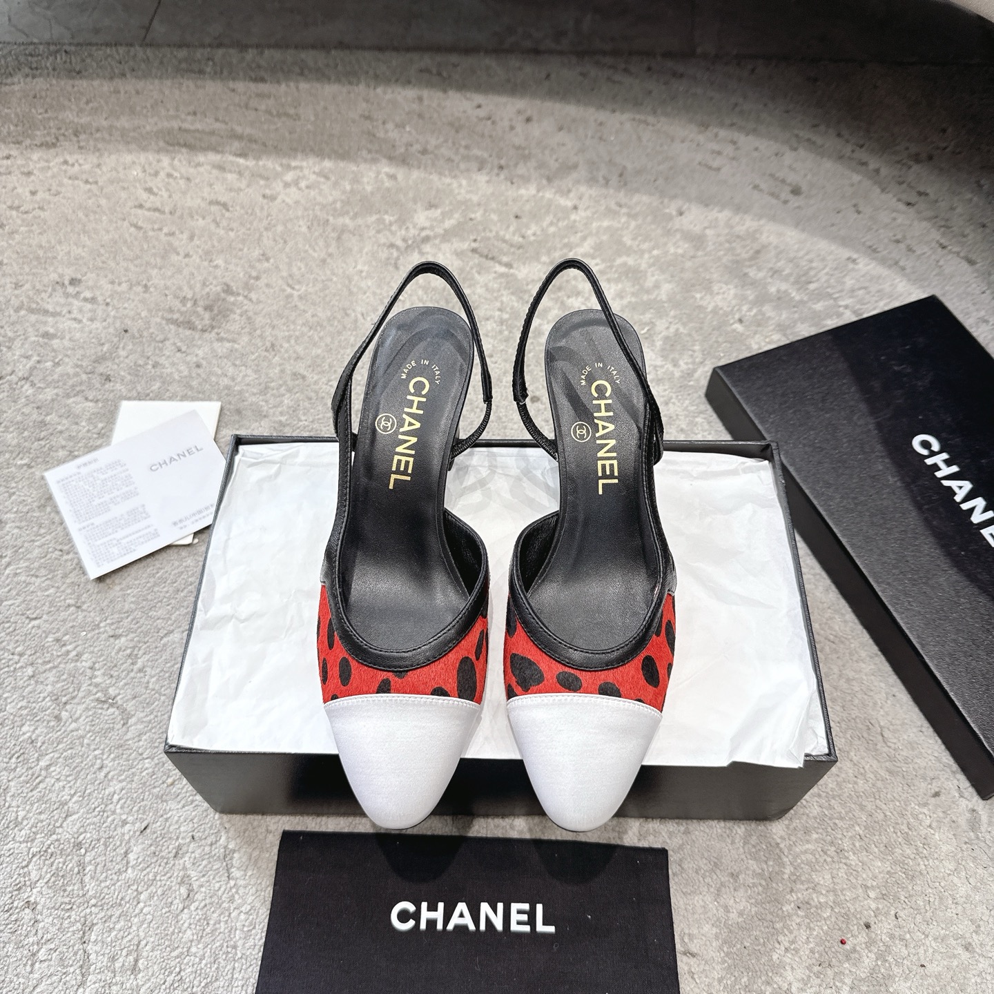 CHANEL トップクラス カウンター級 Sling-back オーダーメイド 白百合同款 混種羊皮+グリッター切替