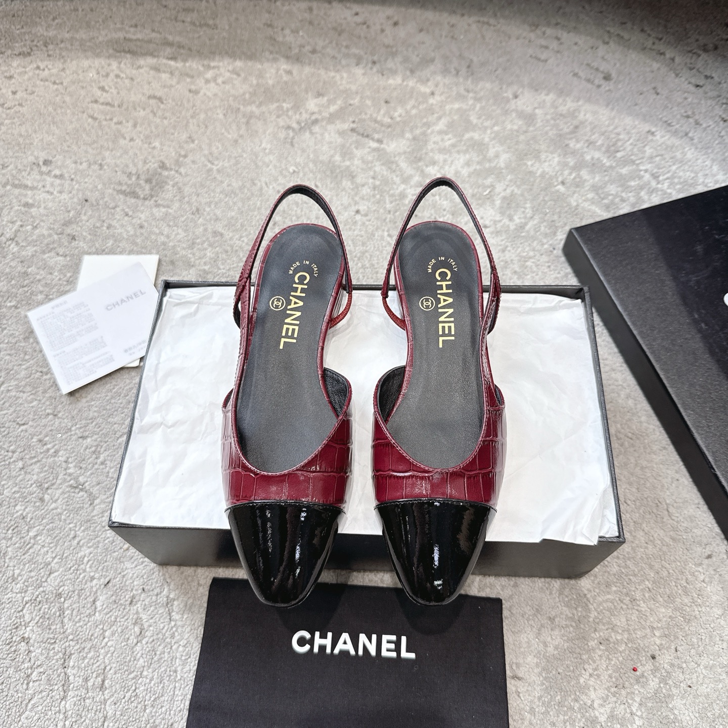 CHANEL トップクラス カウンター級 Sling-back カスタム 白百合同款 混種羊皮+グリッター切替