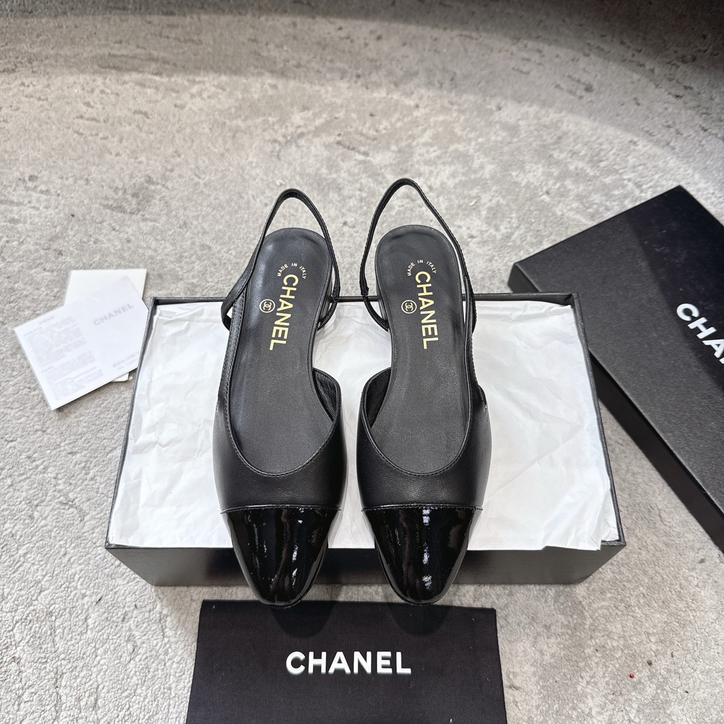 CHANEL トップクラス カウンター級 Sling-back カスタム 白百合同款 混種羊皮+グリッター切替