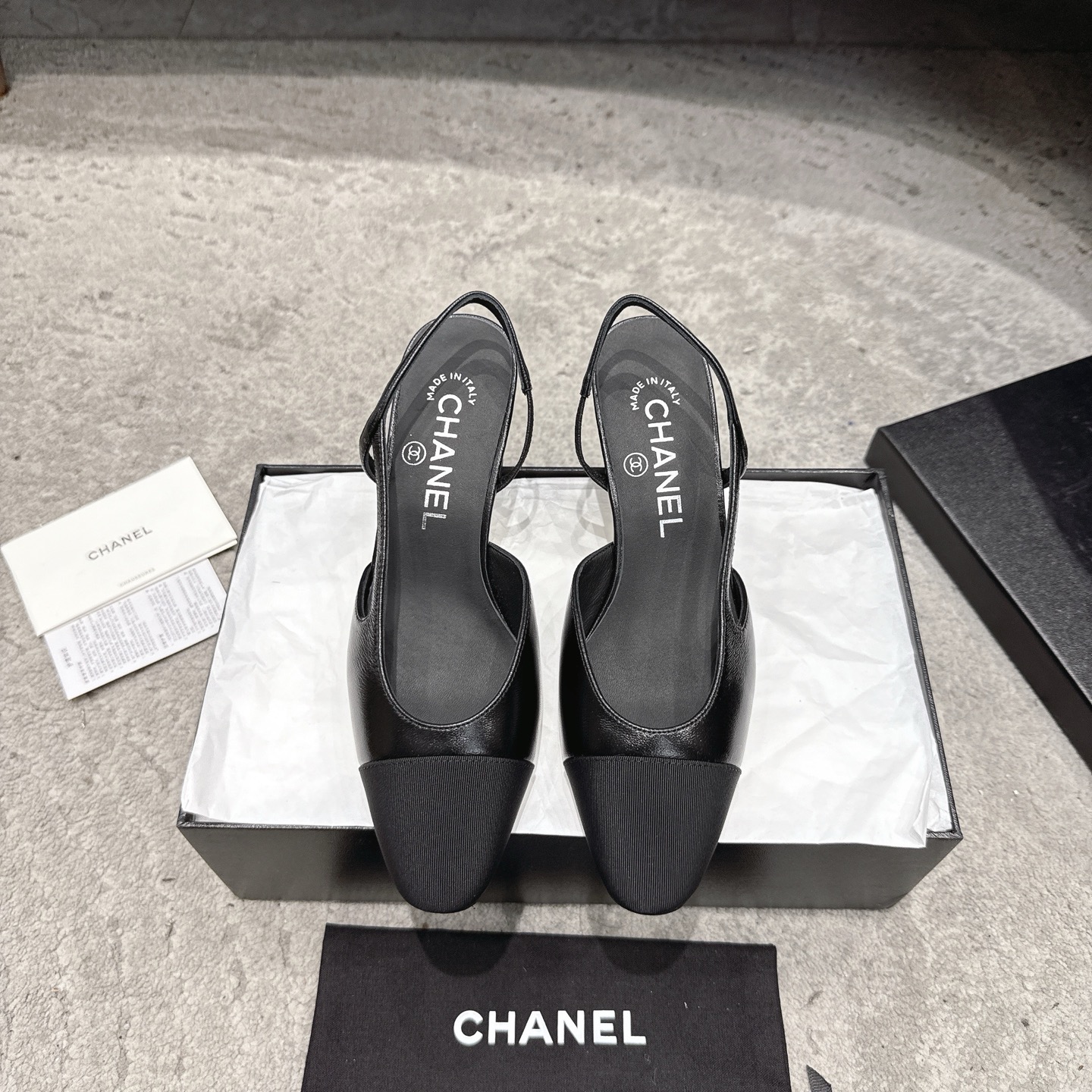 CHANEL トップクラス カウンター級 Sling-back オーダーメイド 白百合同款 混種羊皮+グリッター切替