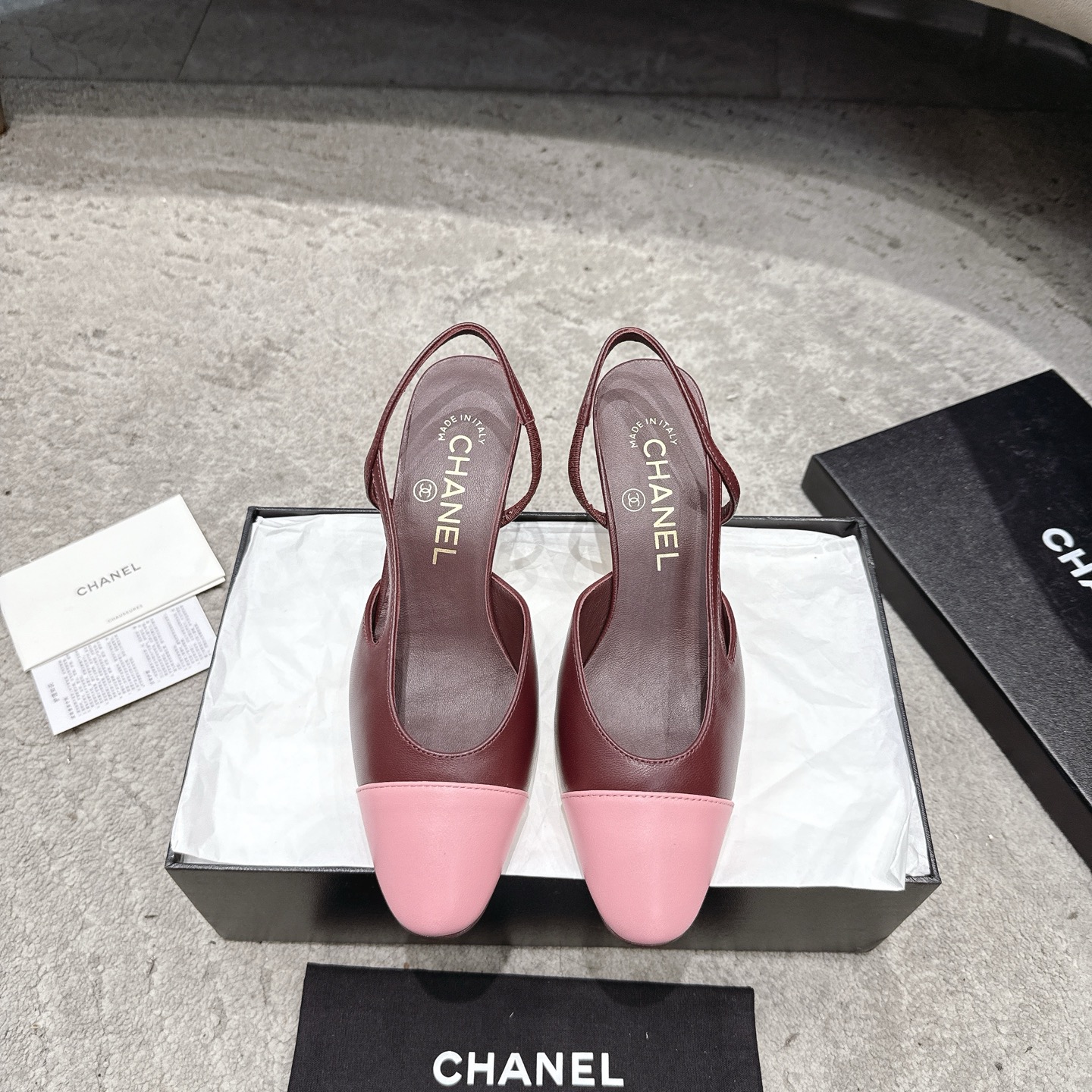 CHANEL トップクラス カウンター級 Sling-back カスタム 白百合同款 混種羊皮+グリッター切替