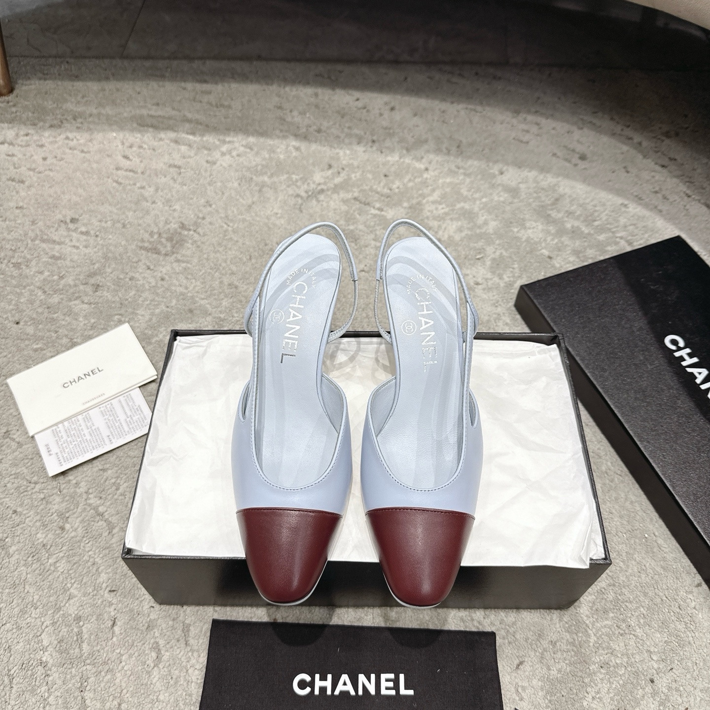 CHANEL トップクラス カウンター級 Sling-back カスタム 白百合同款 混種羊皮+グリッター切替