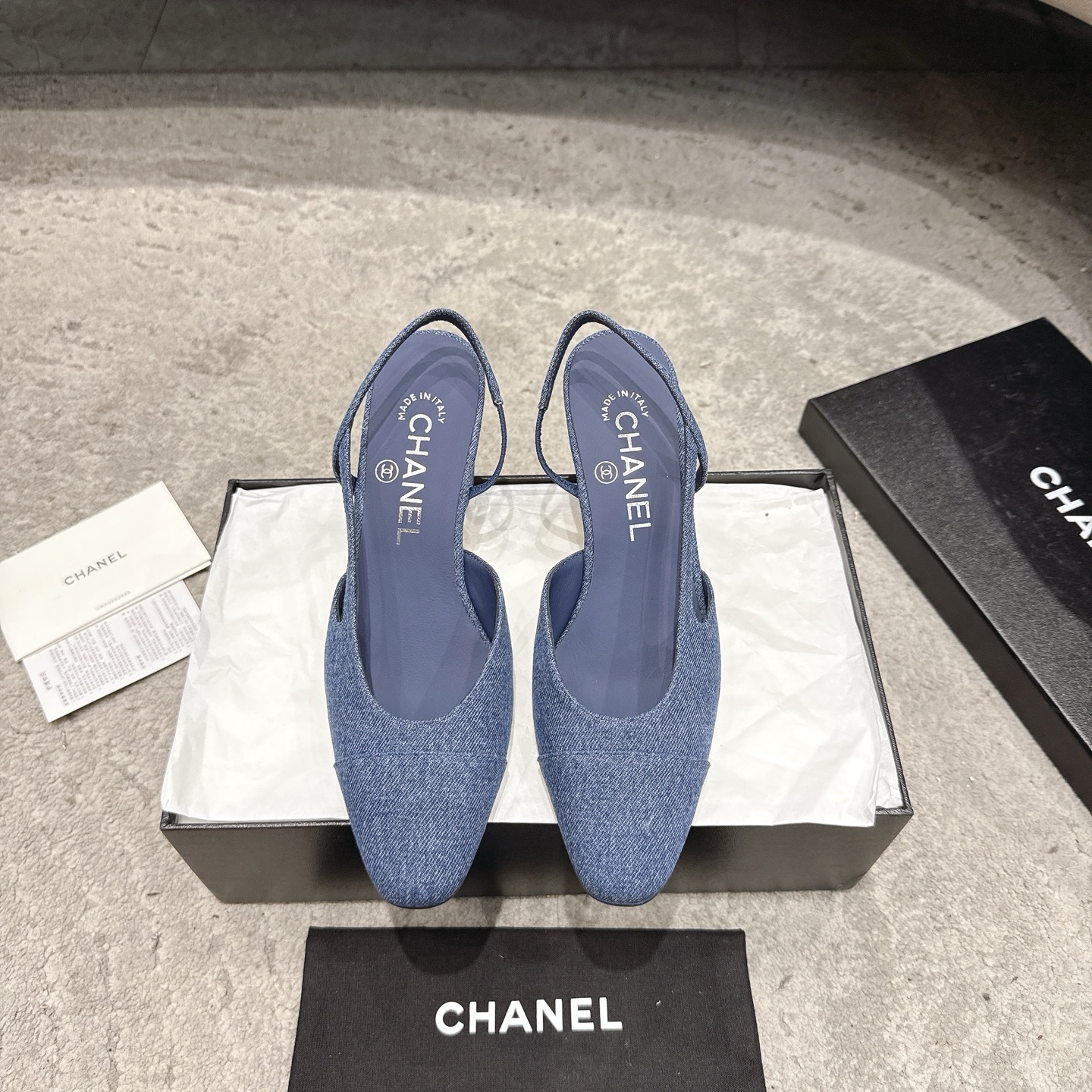 CHANEL トップクラス カウンター級 Sling-back オーダーメイド 白百合同款 混種シープスキン+グリッター切替