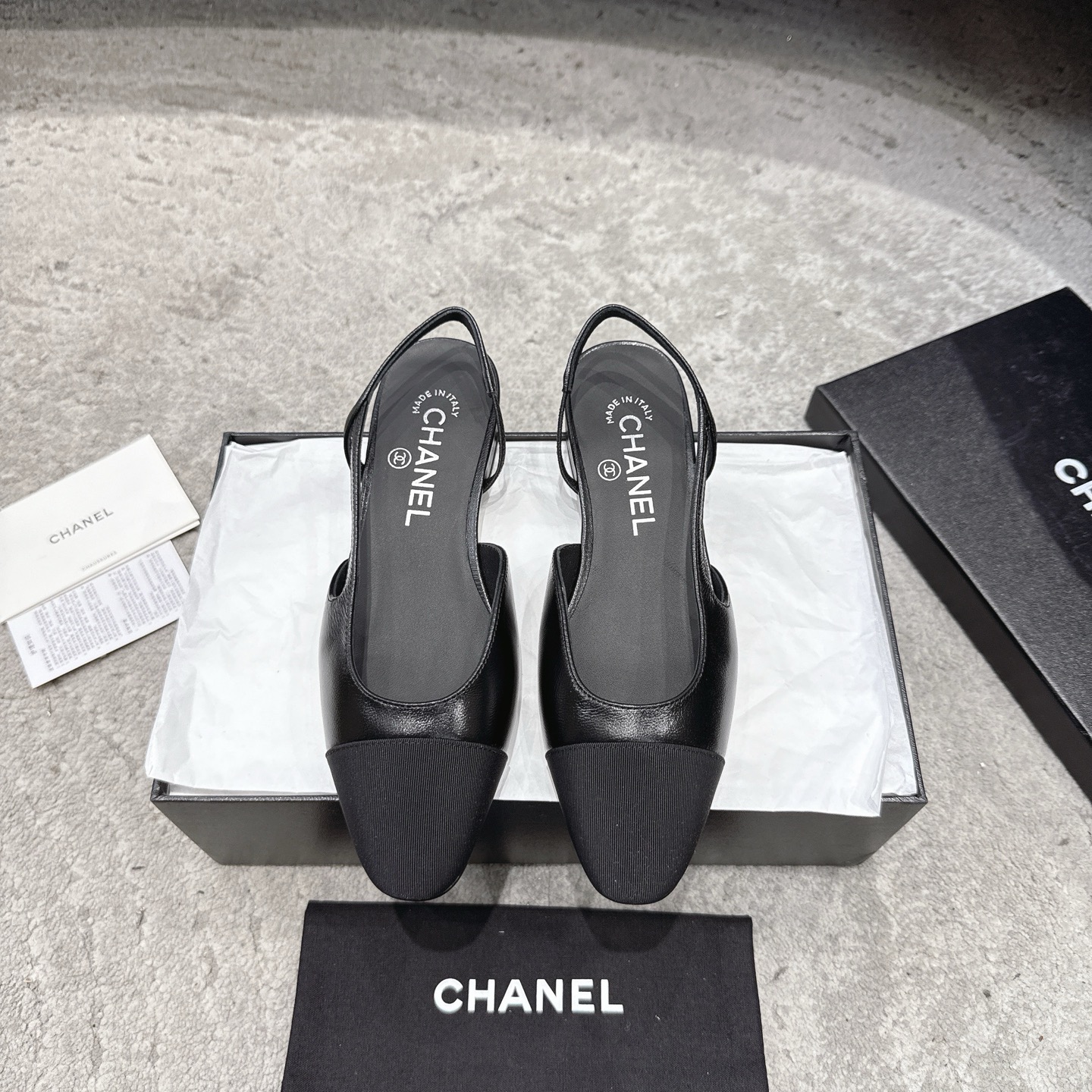 CHANEL トップクラス カウンター級 Sling-back オーダーメイド 白百合同款 混種シープスキン+グリッター切替