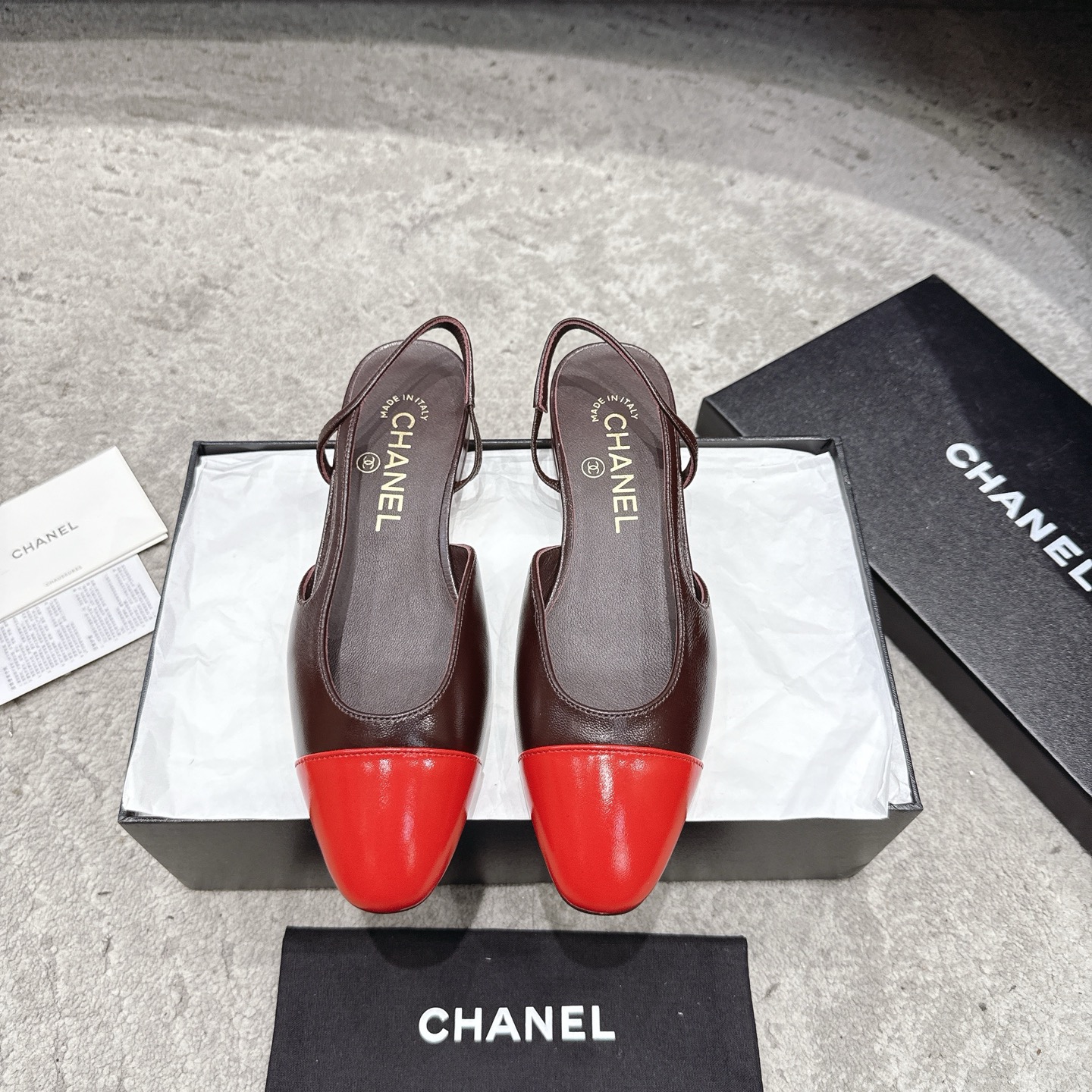 CHANEL トップクラス カウンター級 Sling-back カスタム 白百合同款 混種シープスキン+グリッター切替