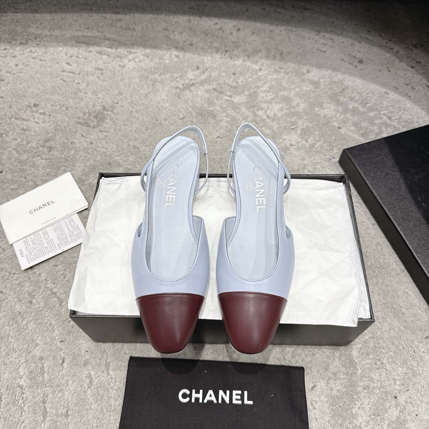 CHANEL トップクラス カウンター級 Sling-back オーダーメイド 白百合同款 混種シープスキン+グリッター切替