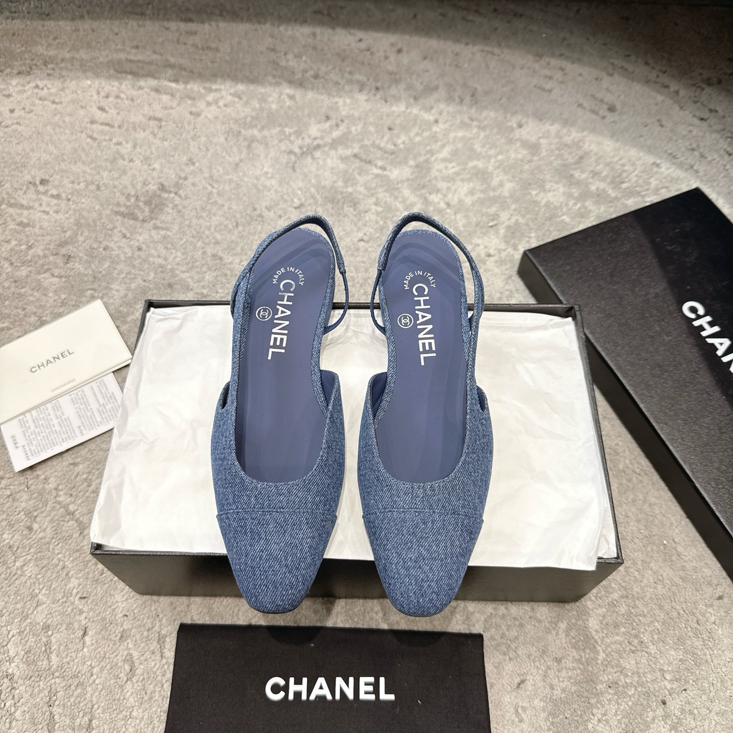 CHANEL トップクラス カウンター級 Sling-back カスタム 白百合同款 混種羊皮+グリッター切替