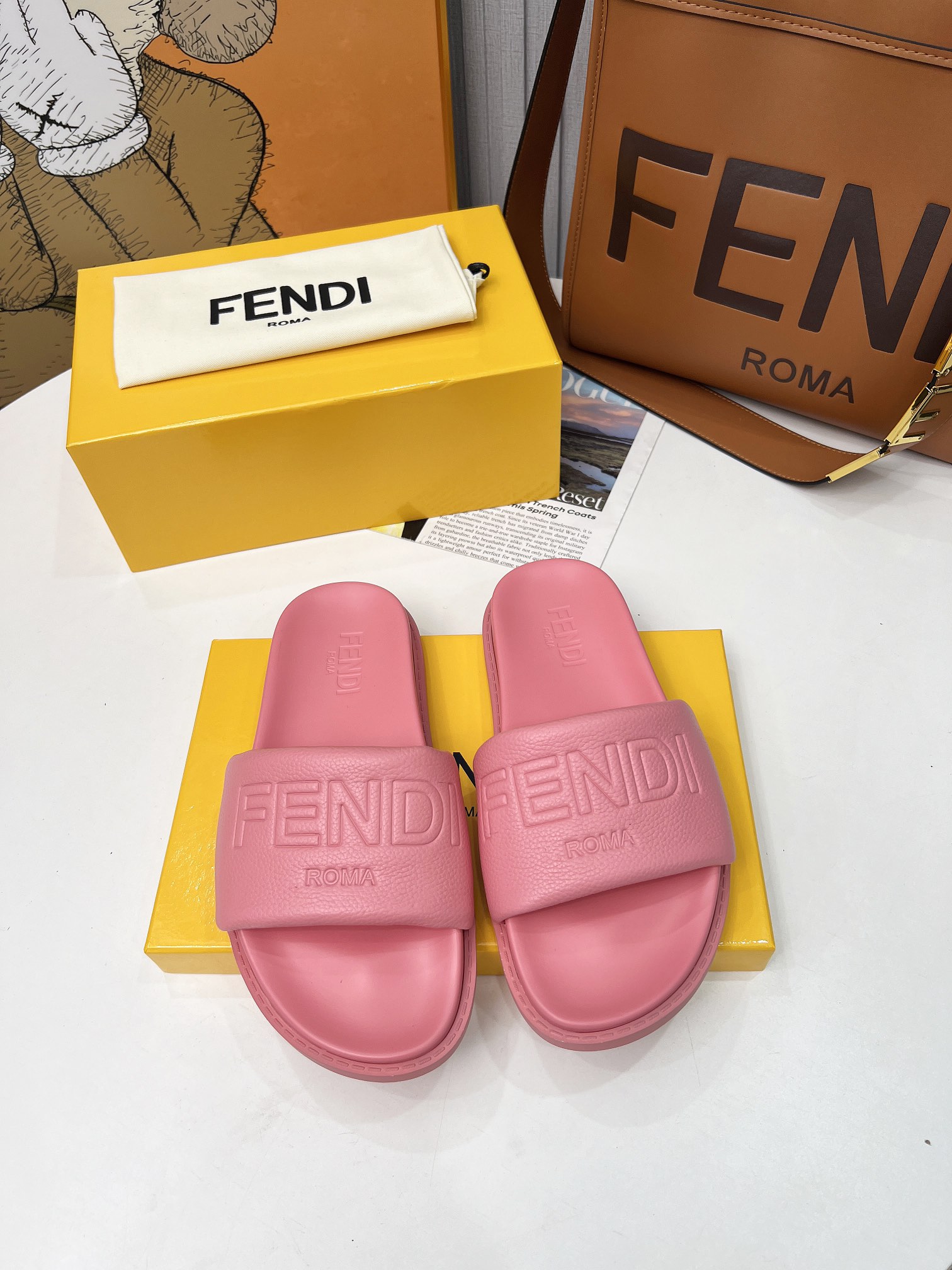 Fendi Shoes Sandals Cowhide Sheepskin Summer Collection