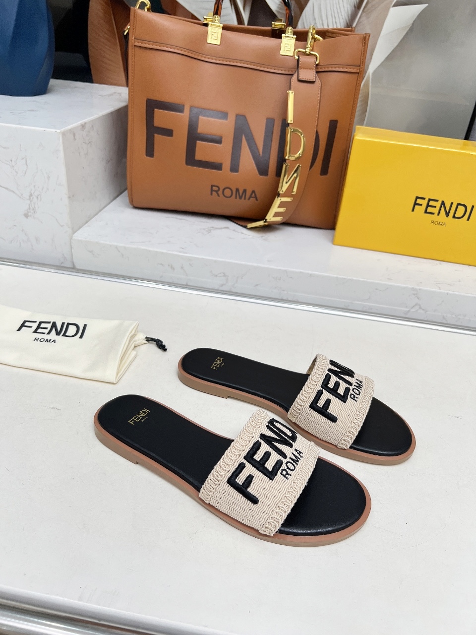 Fendi Summer Slides: Genuine Leather, Comfortable & Fashionable Sandals 5 i1744446309042 9654 0 3