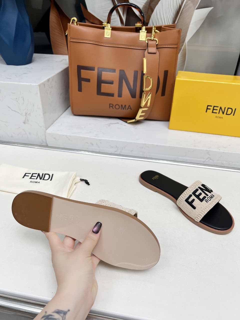 Fendi Summer Slides: Genuine Leather, Comfortable & Fashionable Sandals 9 i1744446310845 1081 0 7