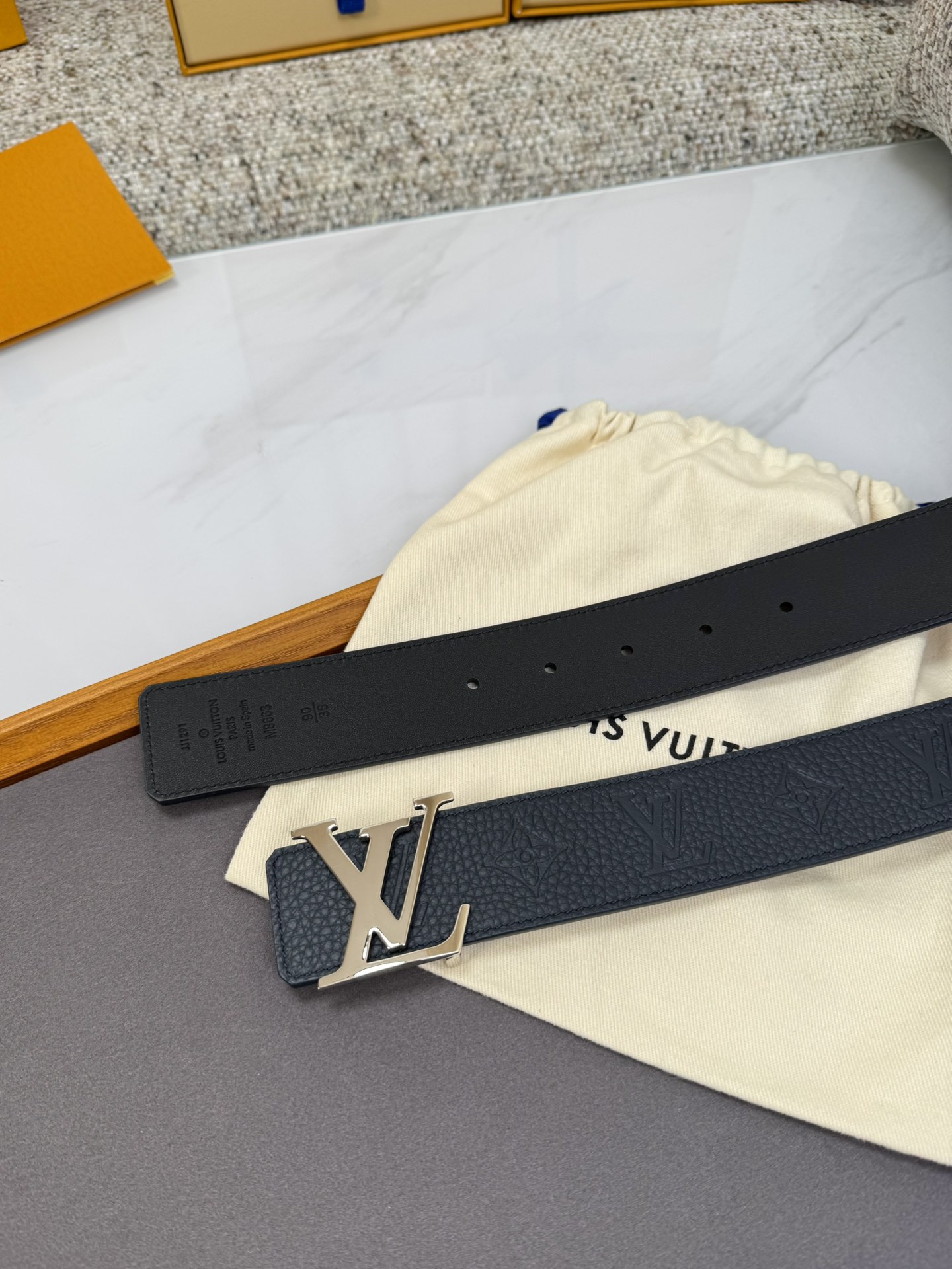 Louis Vuitton LV腰带 系列 原厂五金 精致手工绘边 柔软舒适 宽4.0