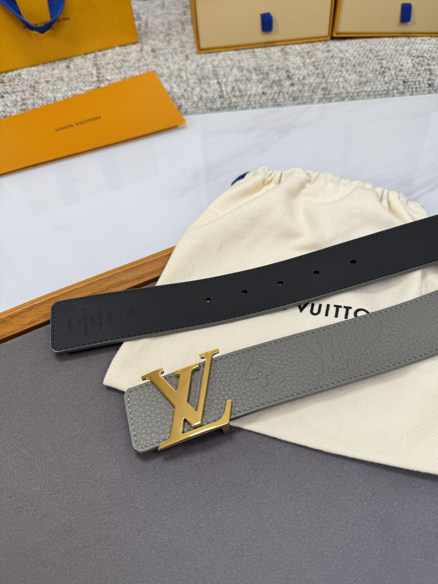 Louis Vuitton LV腰带 系列 原厂五金 精致手工绘边 柔软舒适 宽4.0