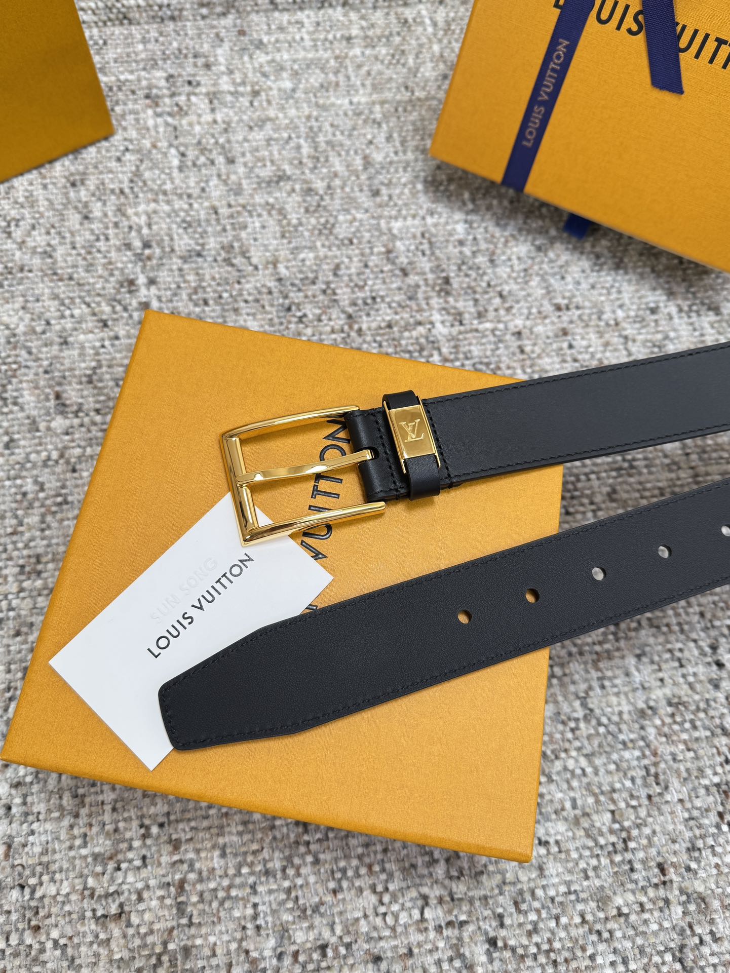 Louis Vuitton LV腰带 系列 原厂五金 精致手工绘边 柔软舒适 宽3.5