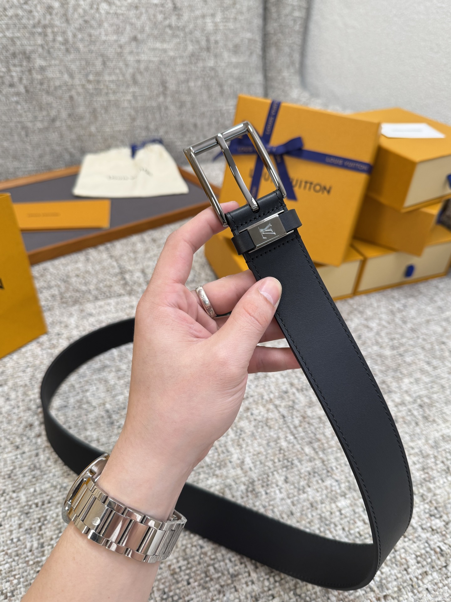 Louis Vuitton LV腰带 系列 原厂五金 精致手工绘边 柔软舒适 宽3.5