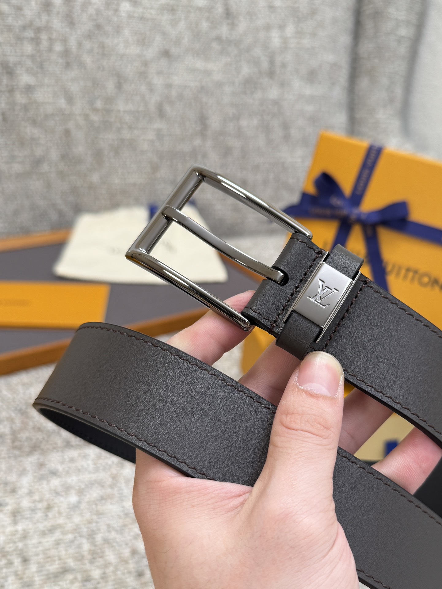Louis Vuitton LV腰带 系列 原厂五金 精致手工绘边 柔软舒适 宽3.5
