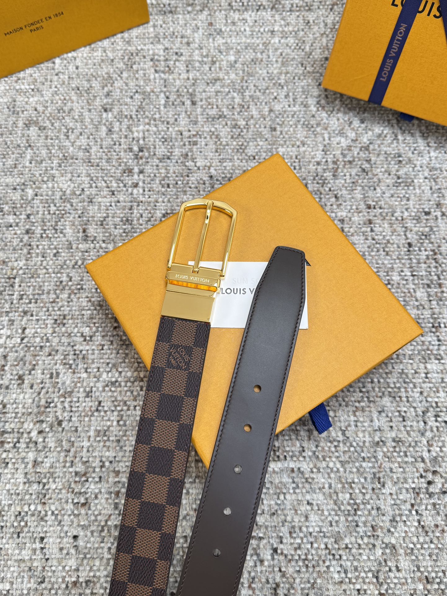 LV Style Brown Men's Belts Men's Belts Men's Belt detail image 7 from source 766523