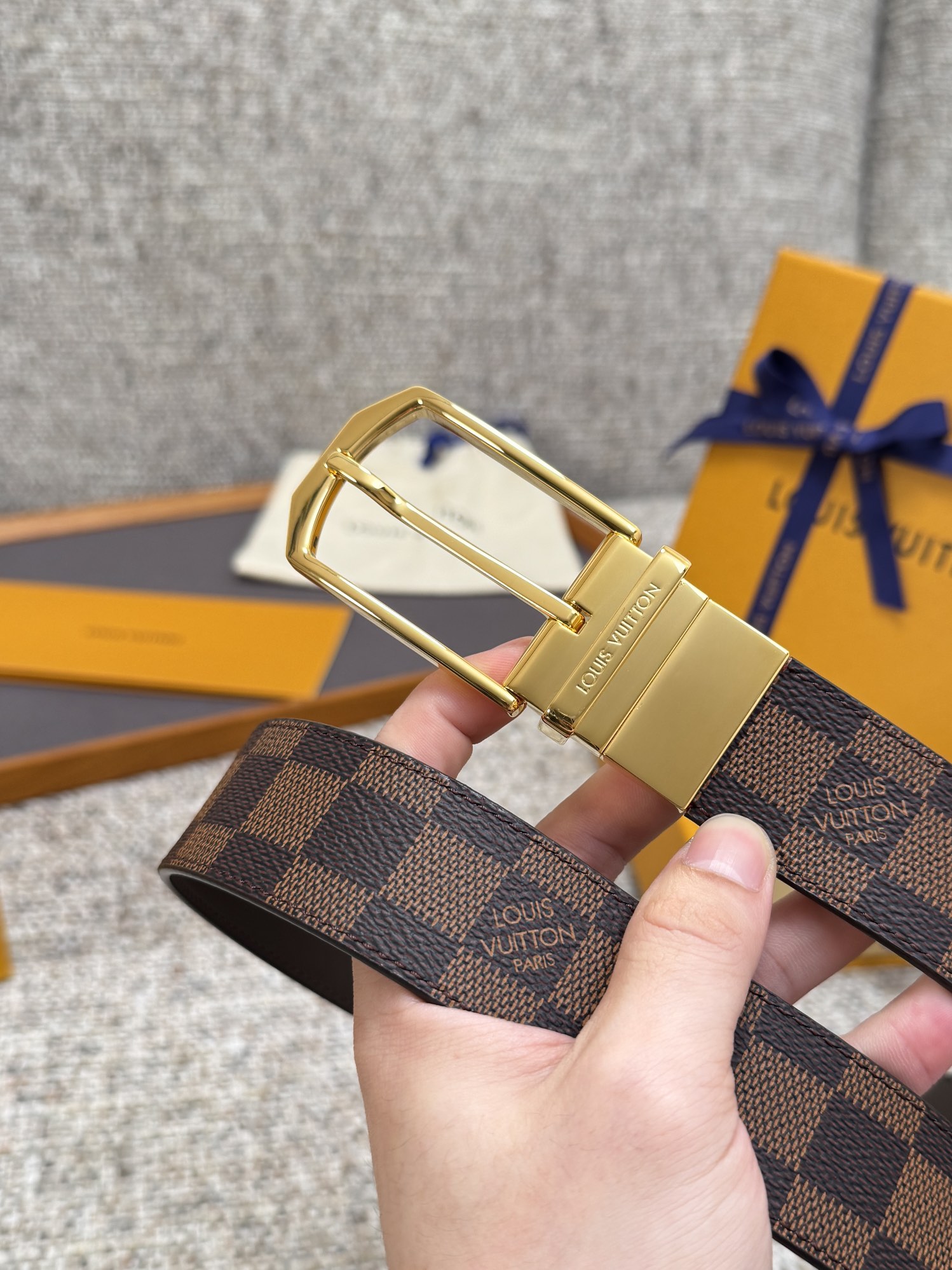 LV Style Brown Men's Belts Men's Belts Men's Belt detail image 3 from source 766523