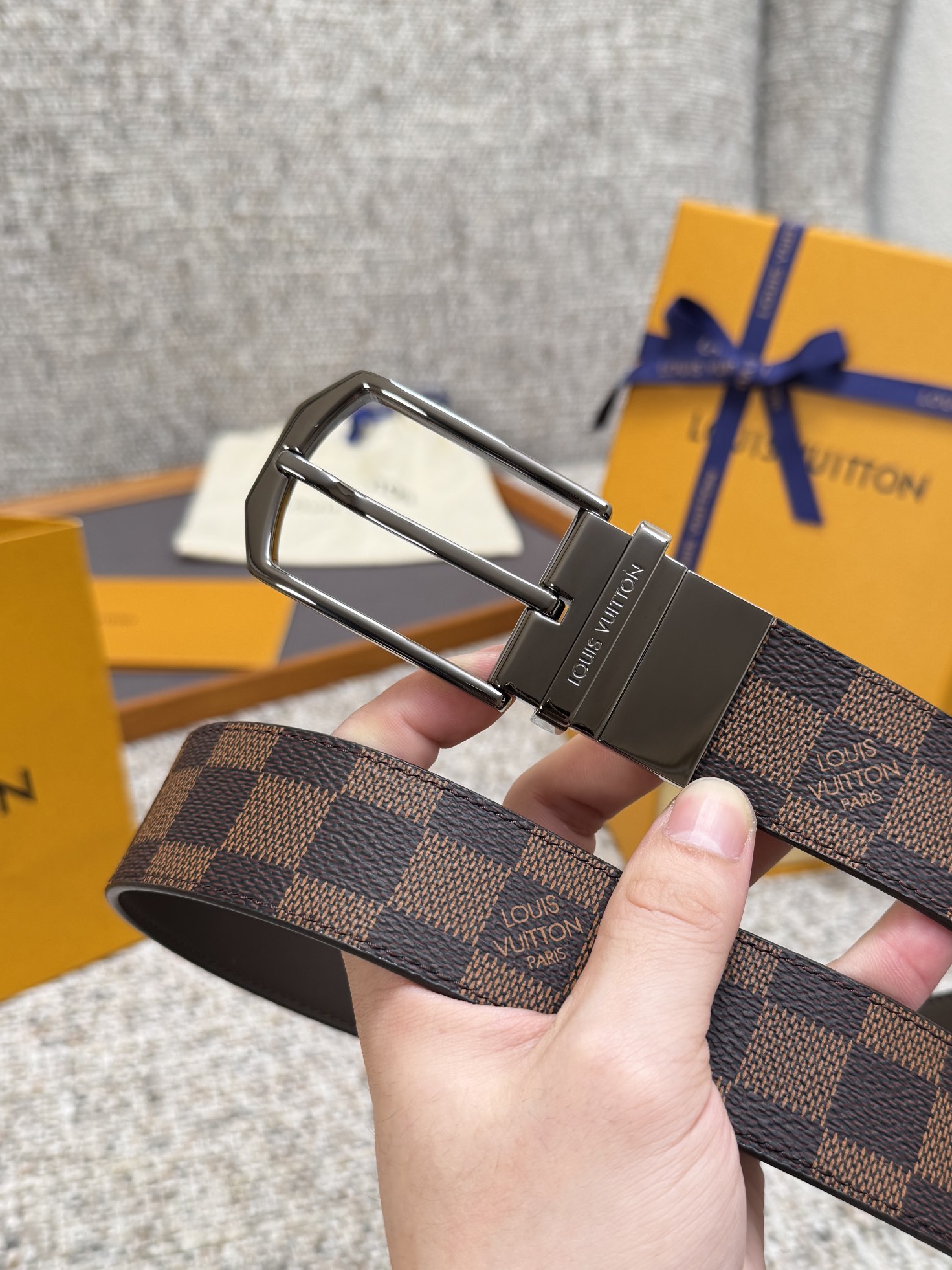 LV Style Brown Men's Belts Men's Belts Men's Belt detail image 3 from source 766524